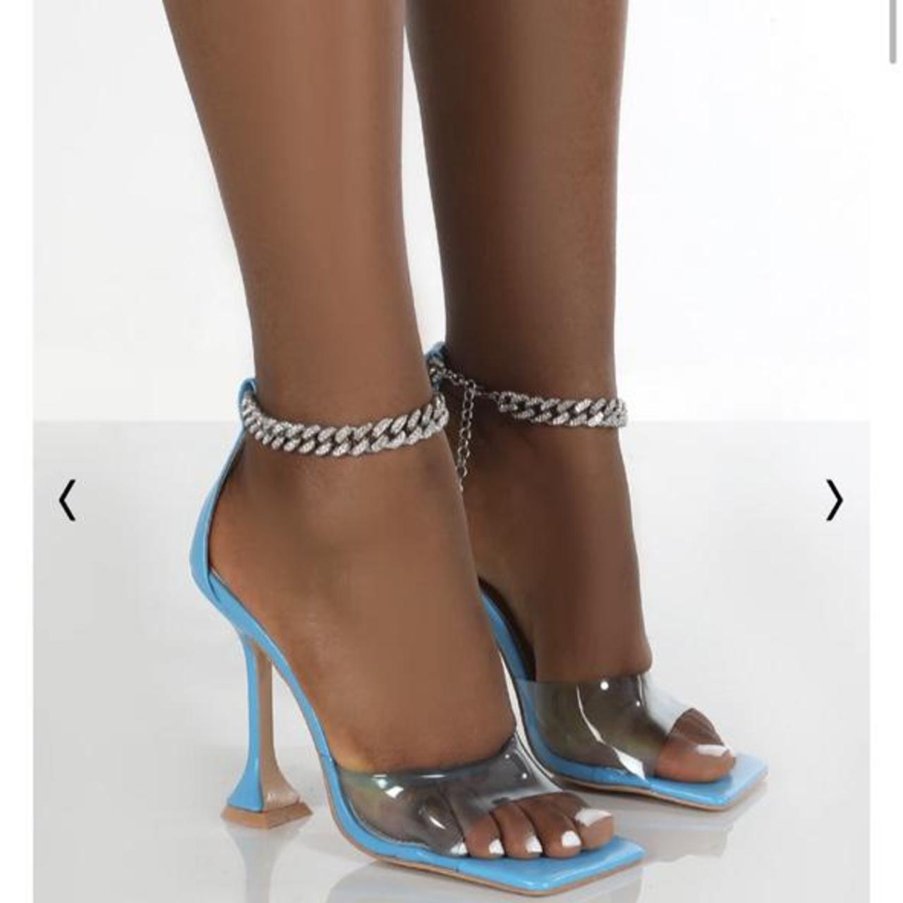 Blue perspex hot sale heels