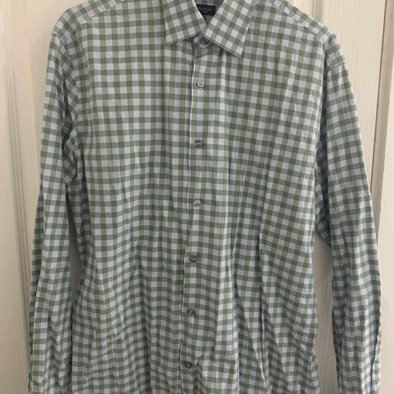 Paul Smith Men's Green and White Shirt | Depop