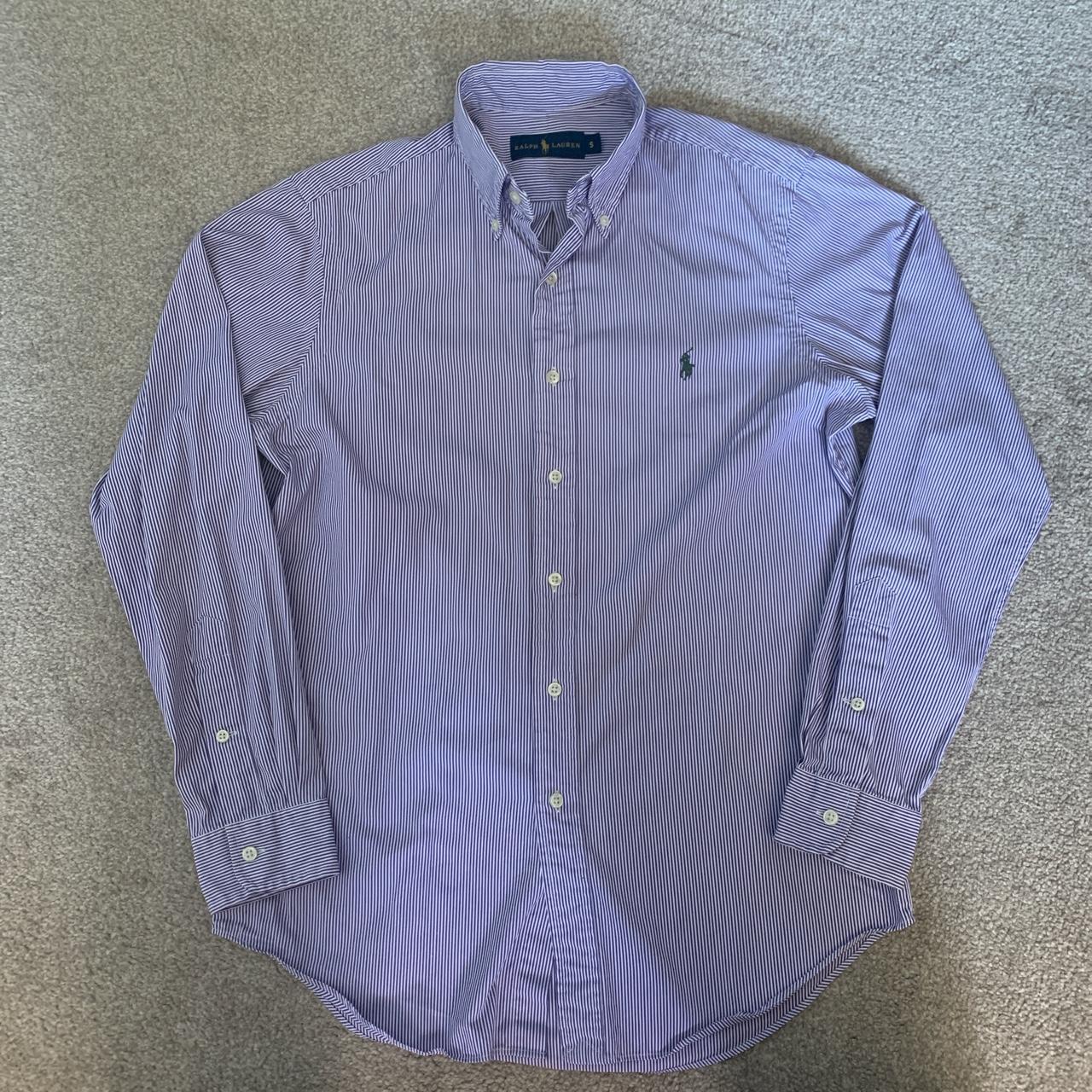 Ralph Lauren Men's Purple and White Shirt | Depop