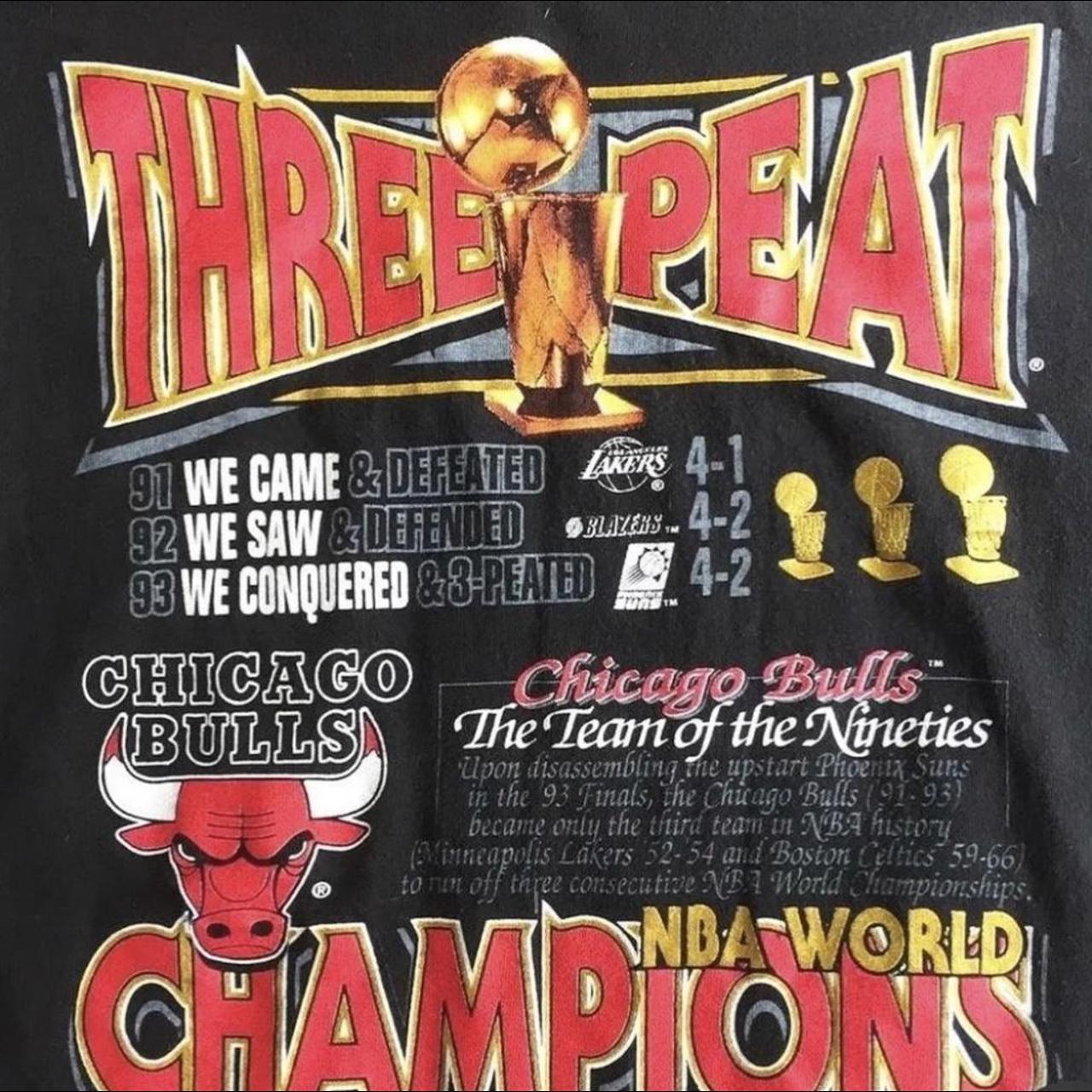 Vintage 1993 Salem Tag Chicago Bulls 3-Time NBA - Depop