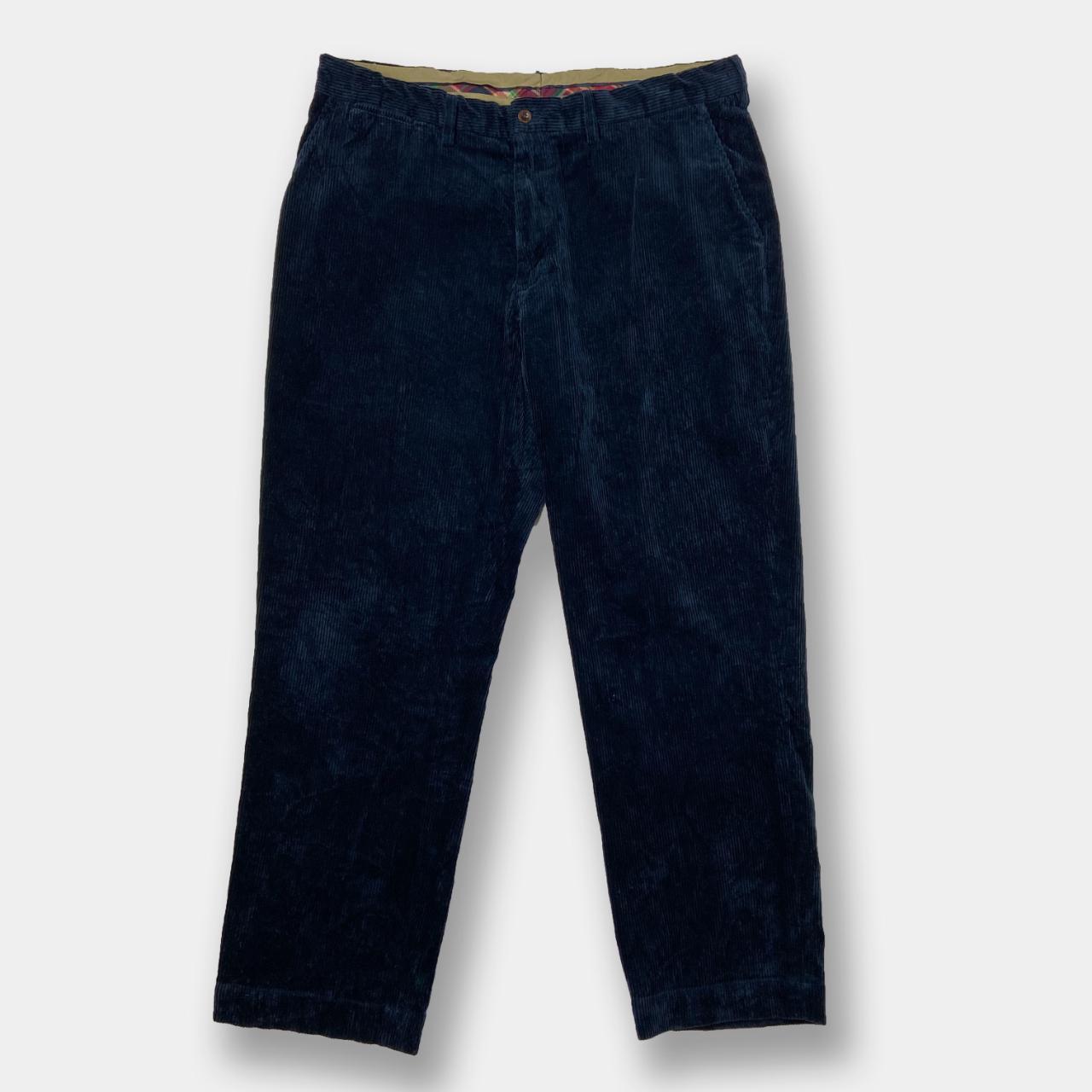 Vintage Navy Ralph Lauren Jumbo Cord Trousers... - Depop