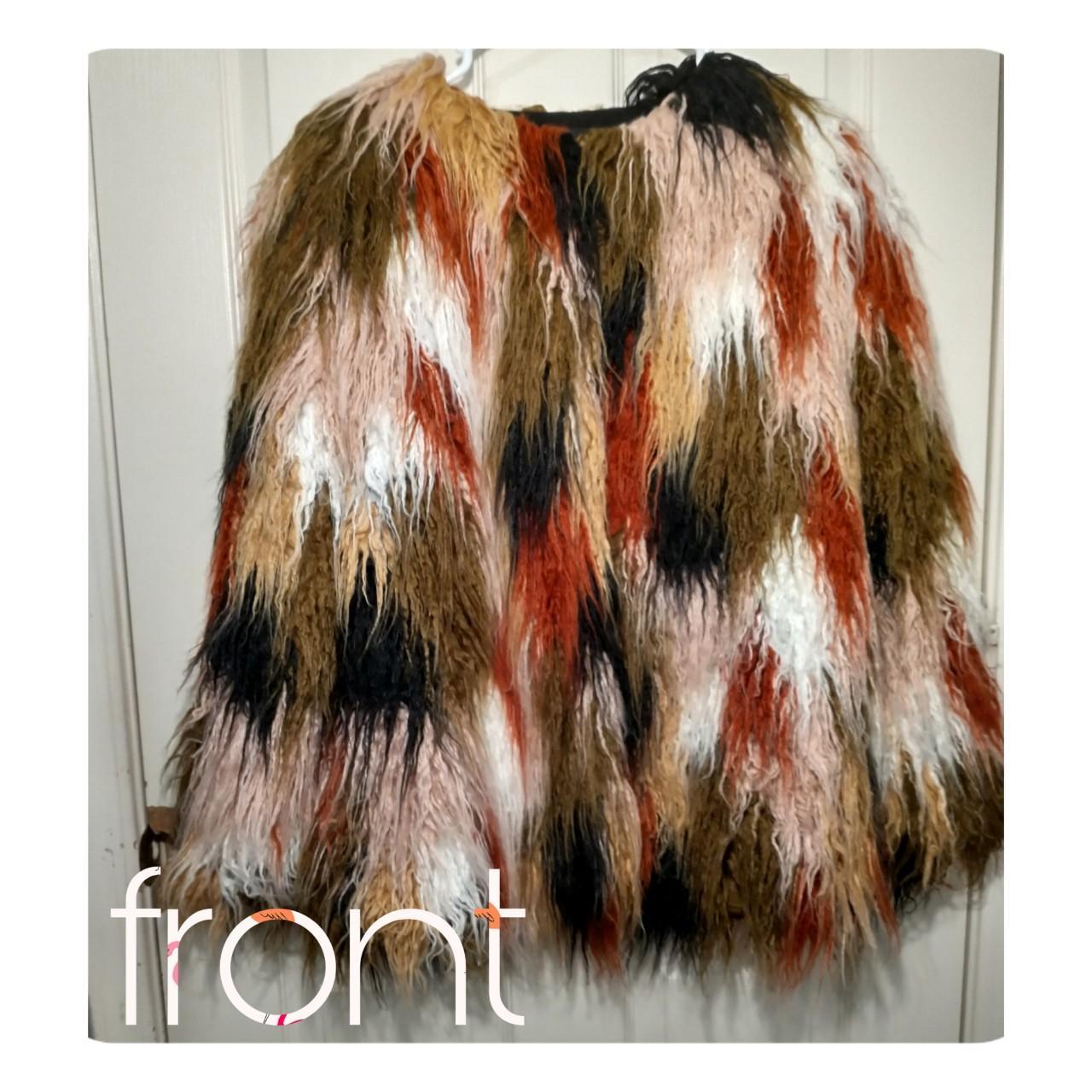 forever 21 multicolor faux fur coat