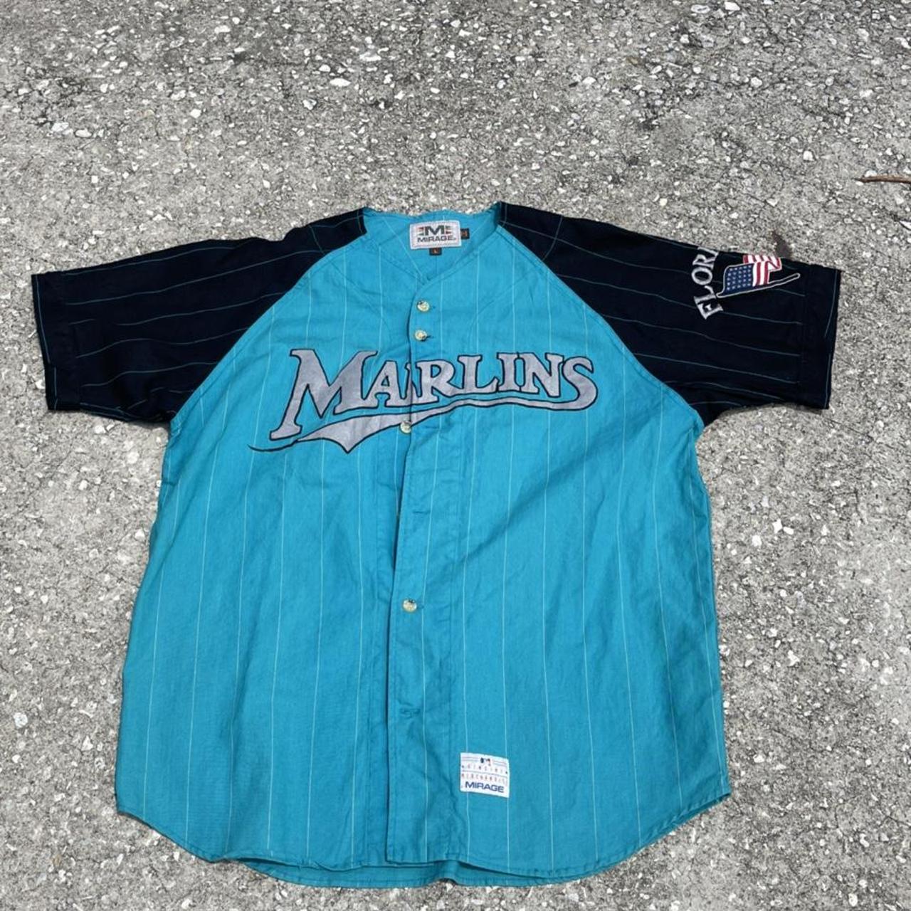 Vintage marlins jersey Has no stains or holes Size - Depop