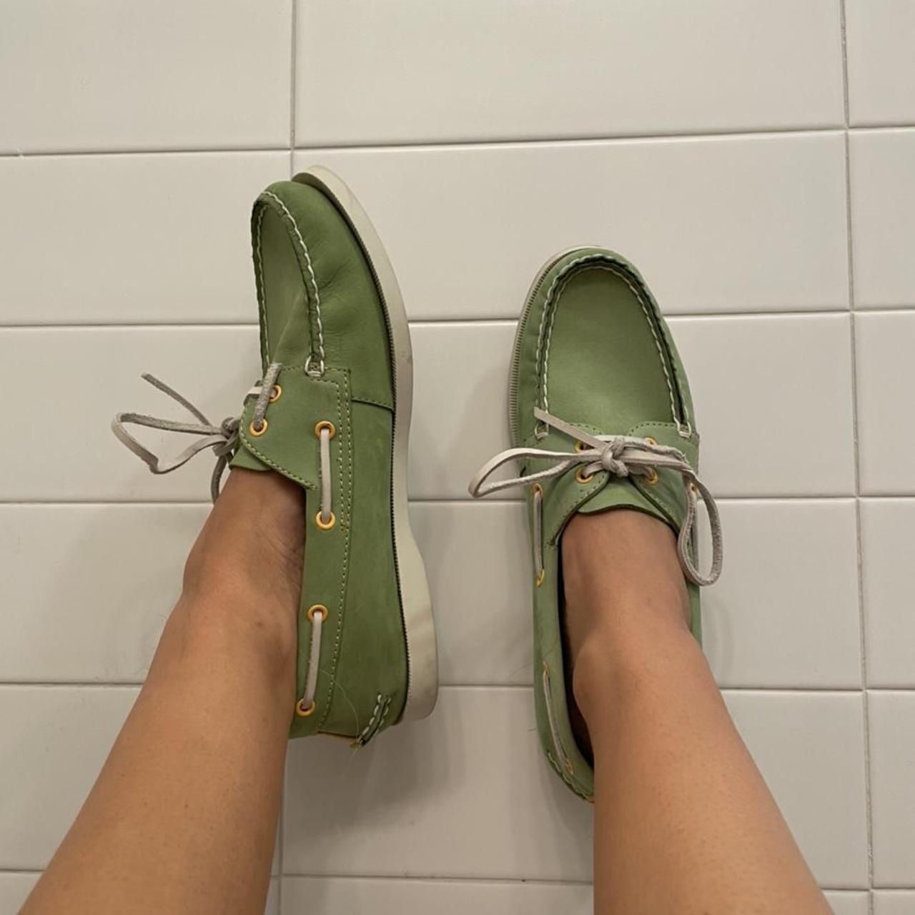 Urban Outfitters Women's Green Loafers Depop