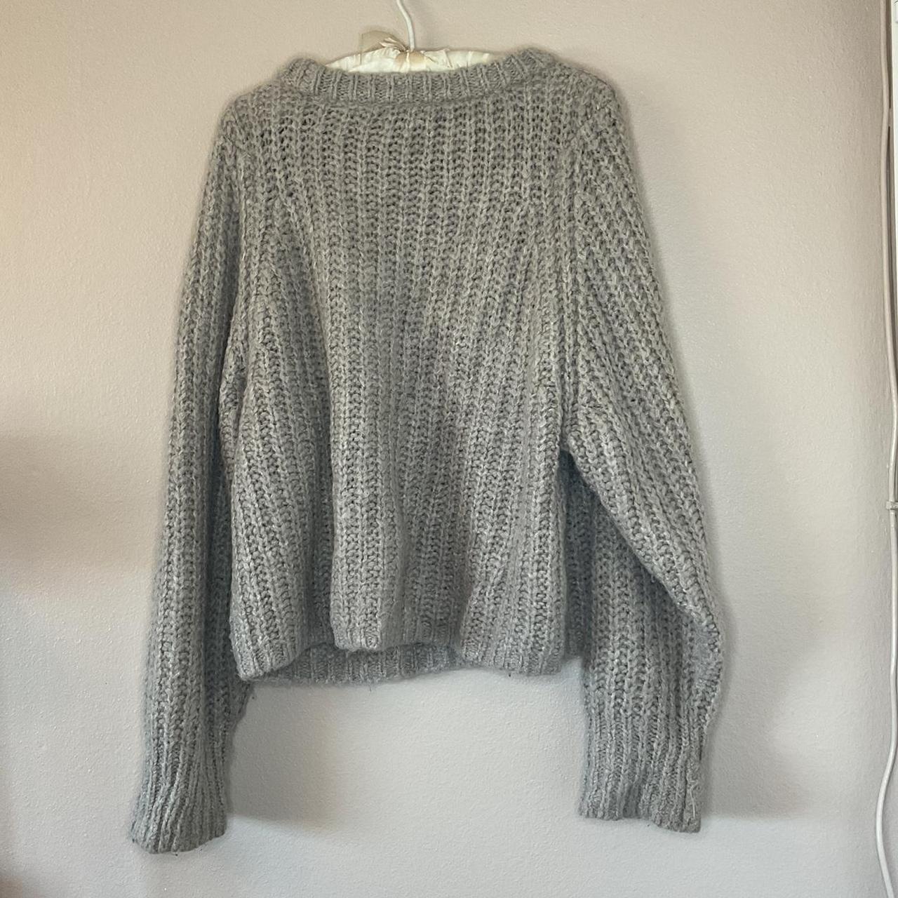 Cozy chunky grey knit wool sweater from the brand... - Depop