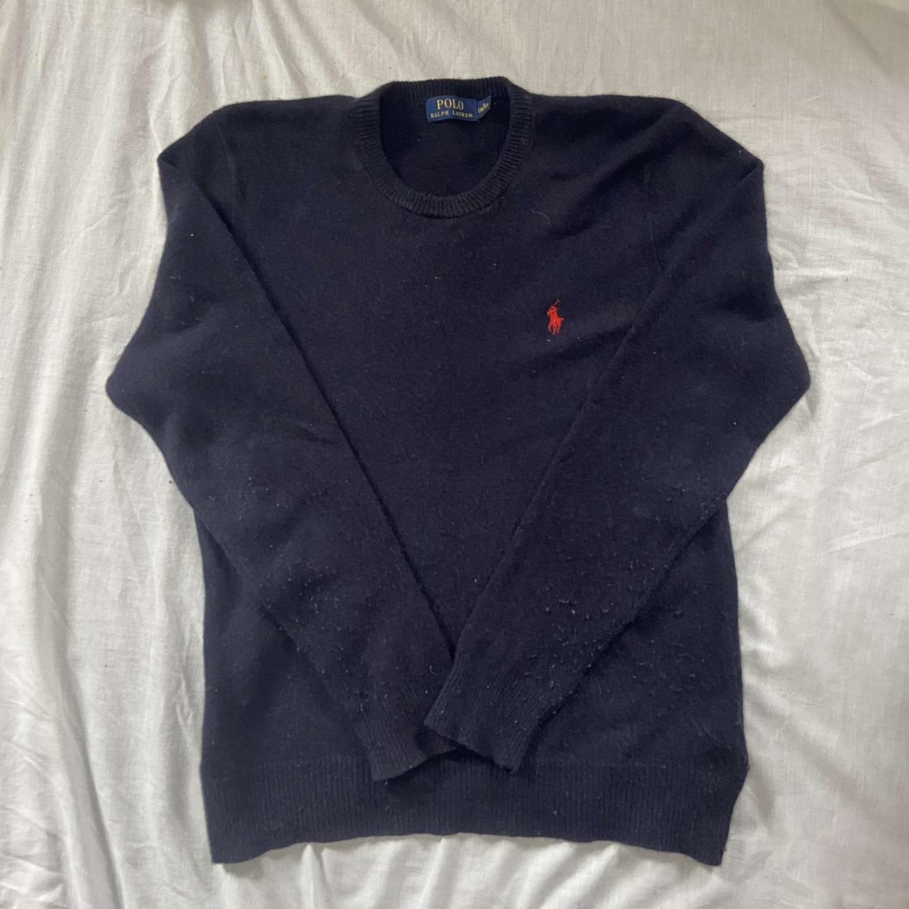 Navy Ralph Lauren Wool jumper Woman’s Medium Mens... - Depop