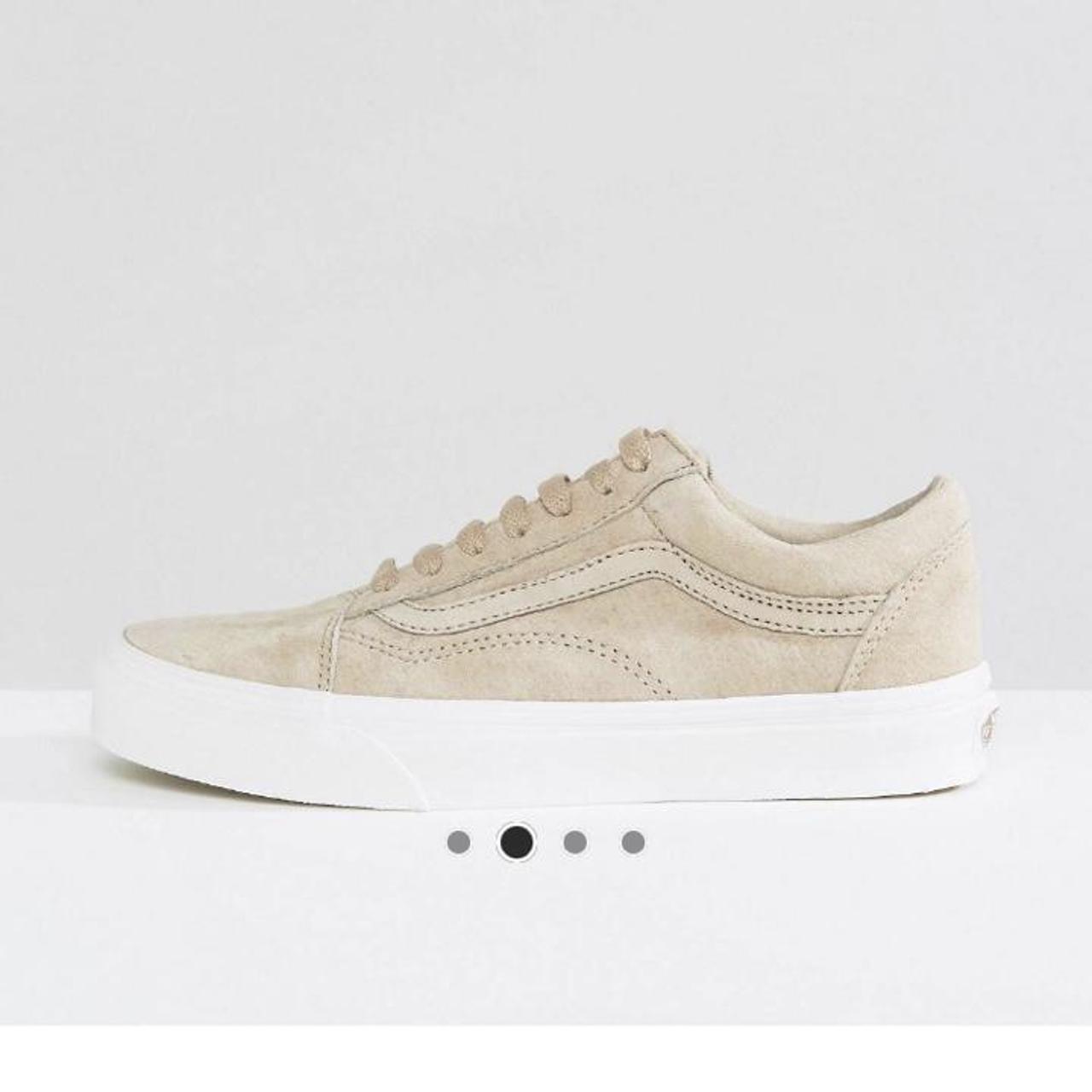 vans premium suede old skool sneakers in beige