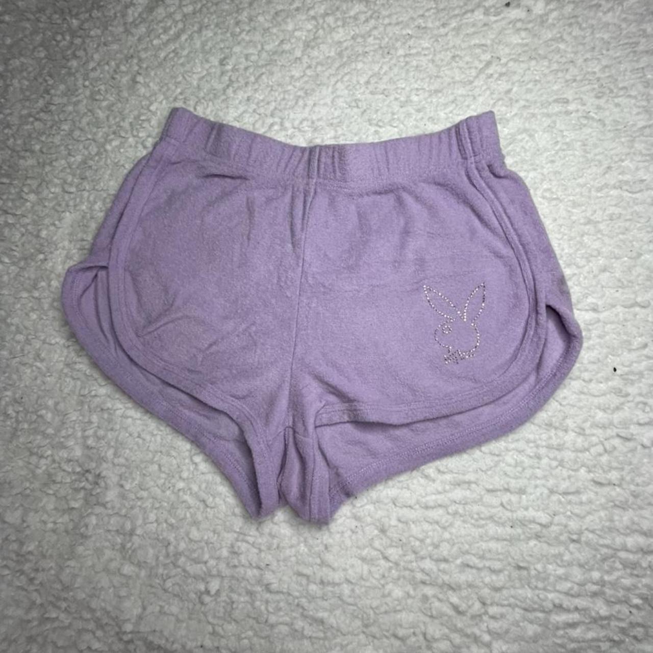 Playboy x Pacsun lavender booty shorts (Size:... - Depop