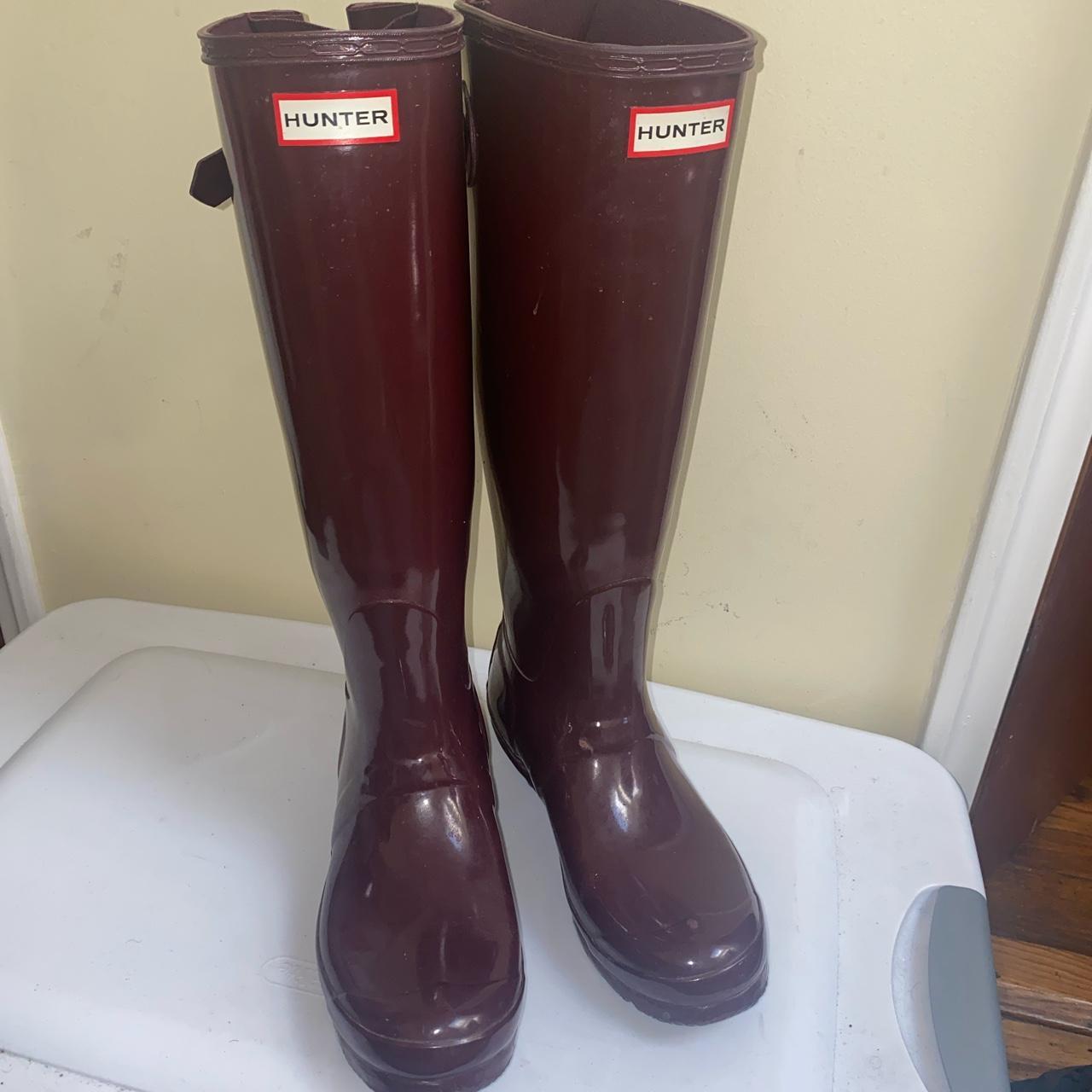 Burgundy hunter rain discount boots