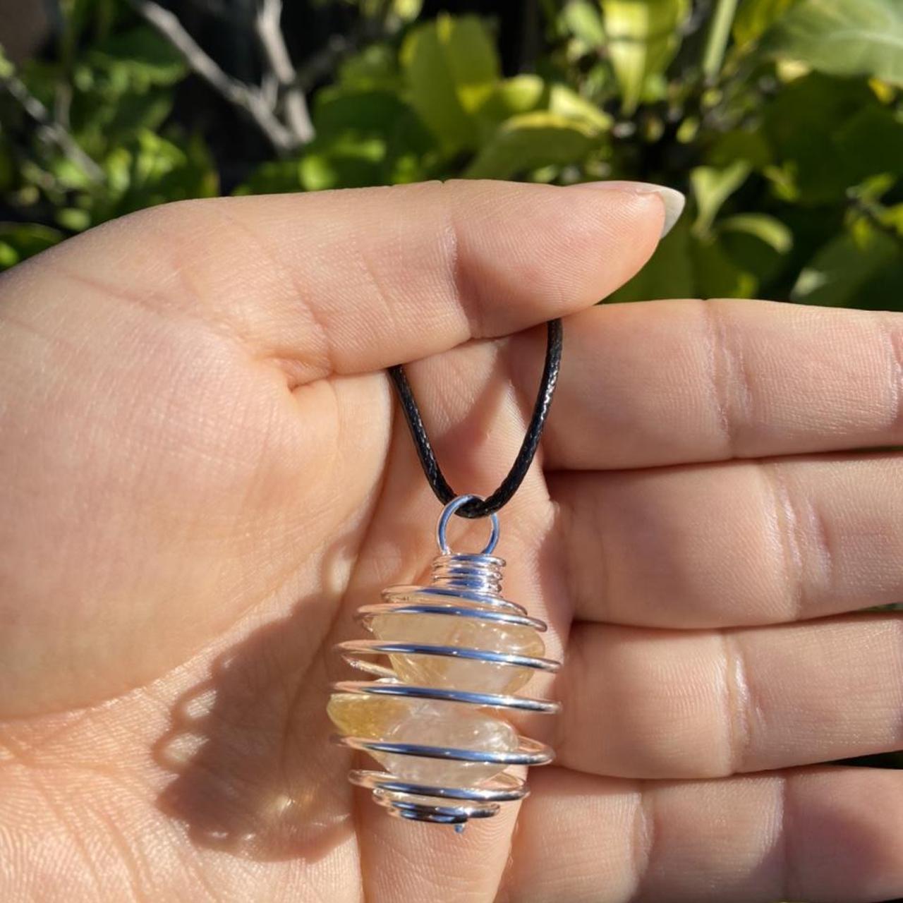 Citrine crystal cage necklace. Made with real