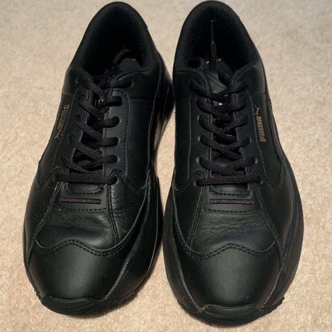 Black Puma trainers - worn twice but had a really... - Depop