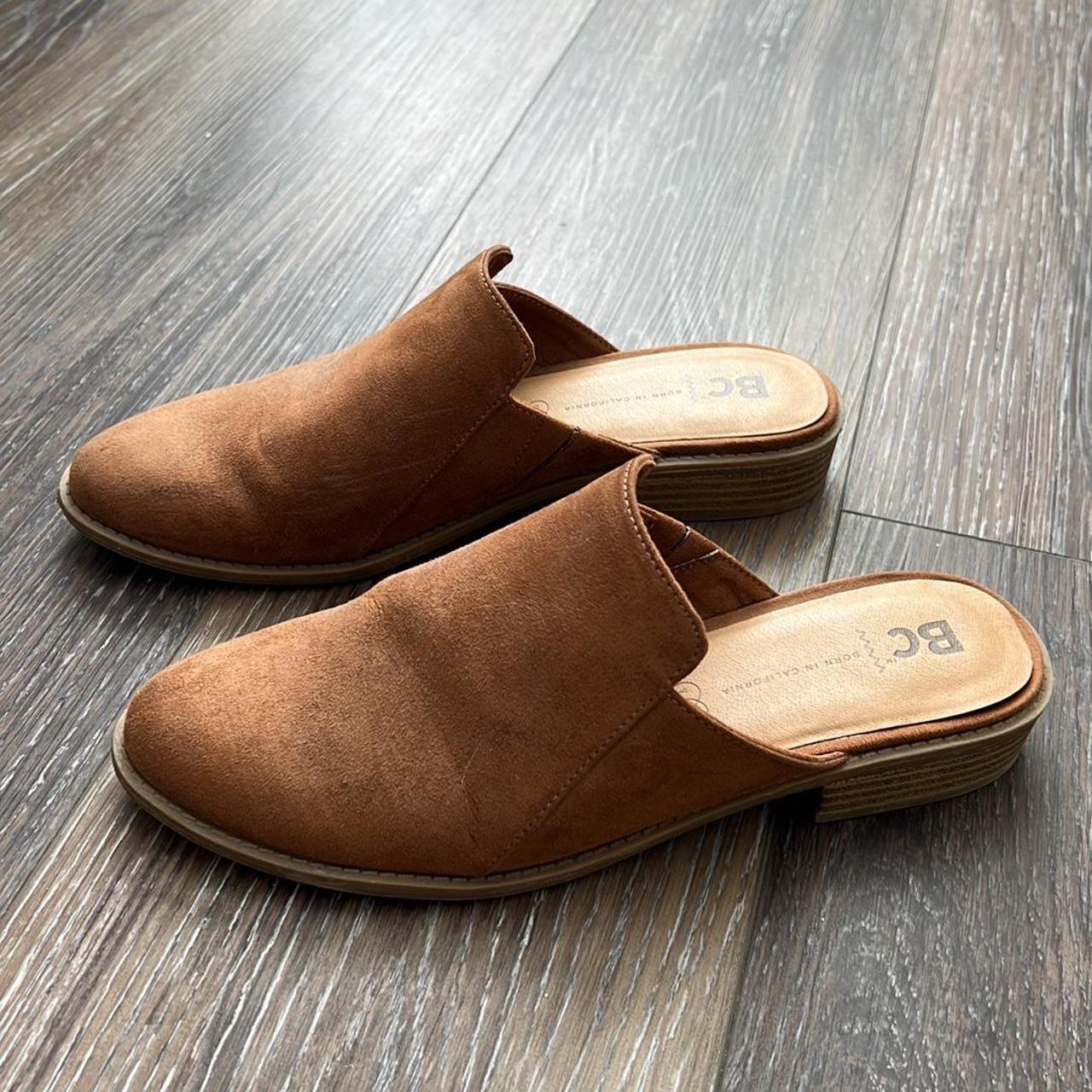 BC Footwear Women's Tan Mules Depop
