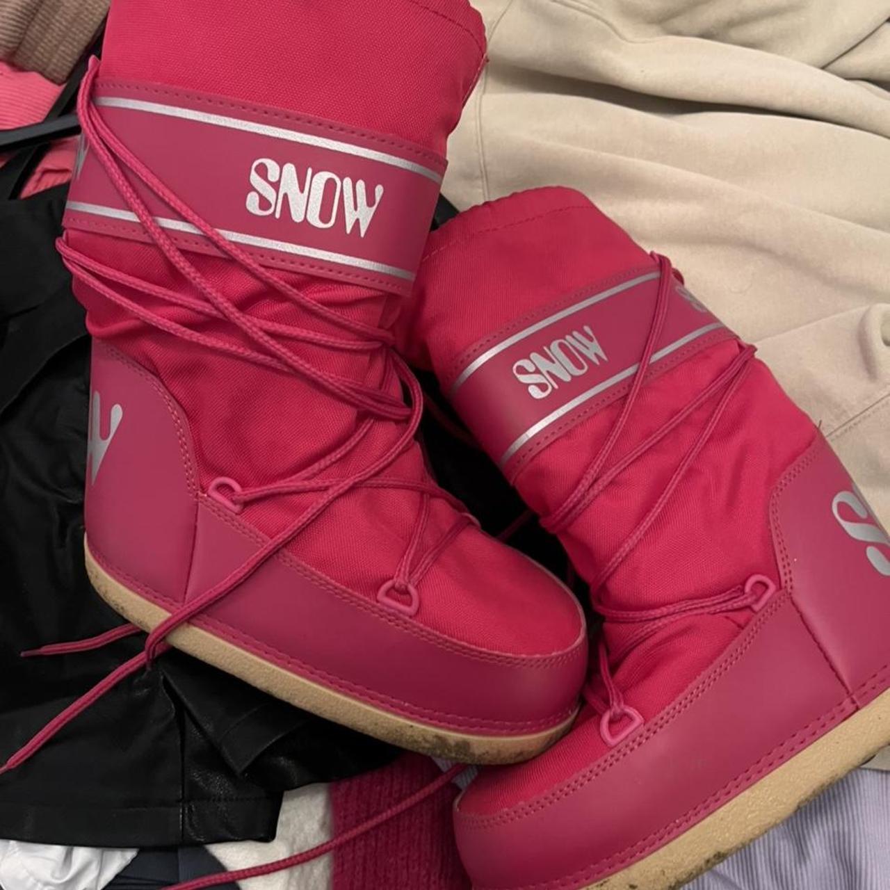 UK 4 Womens pink snow moon boot Depop