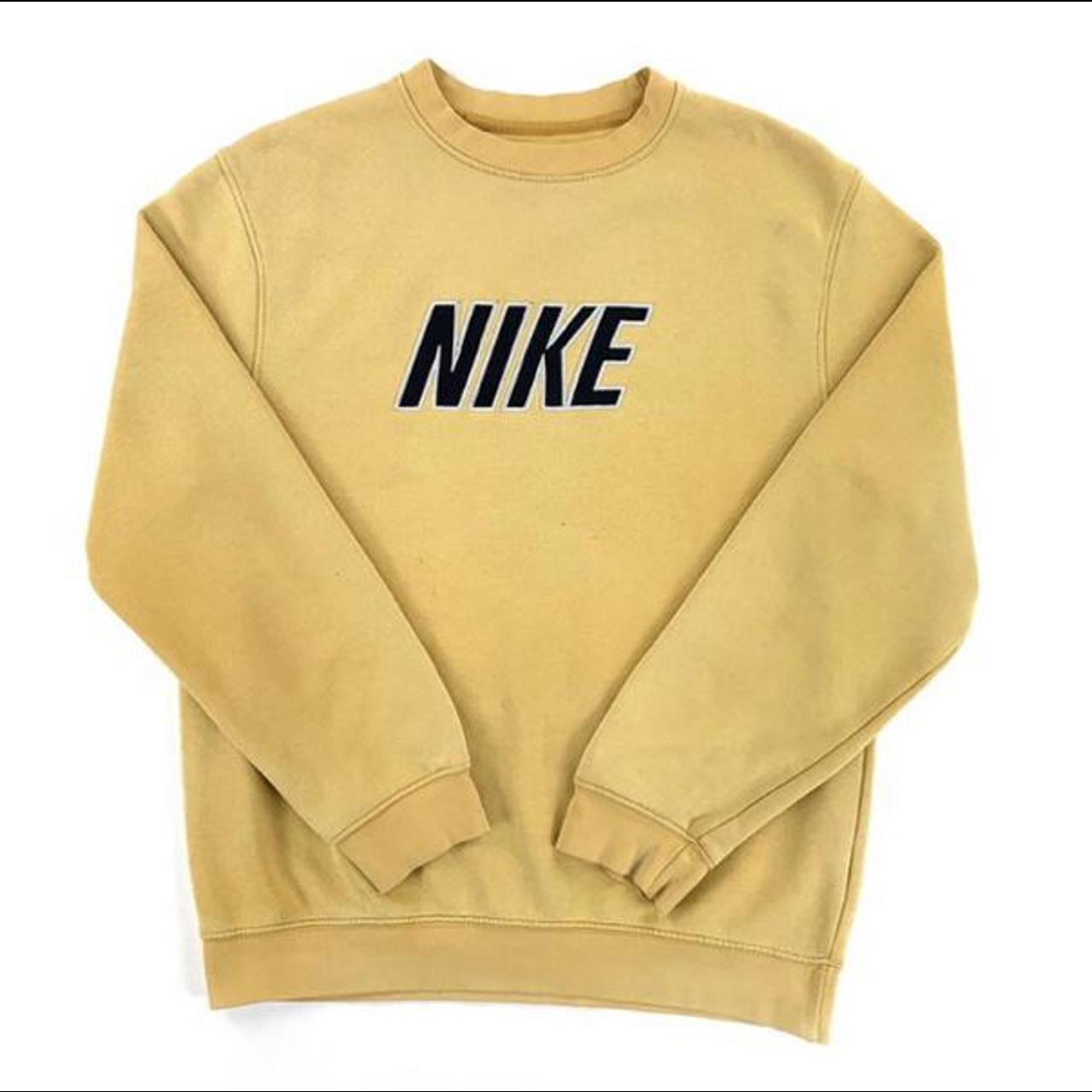 Nike retro vintage yellow jumper/ sweatshirt - spell... - Depop