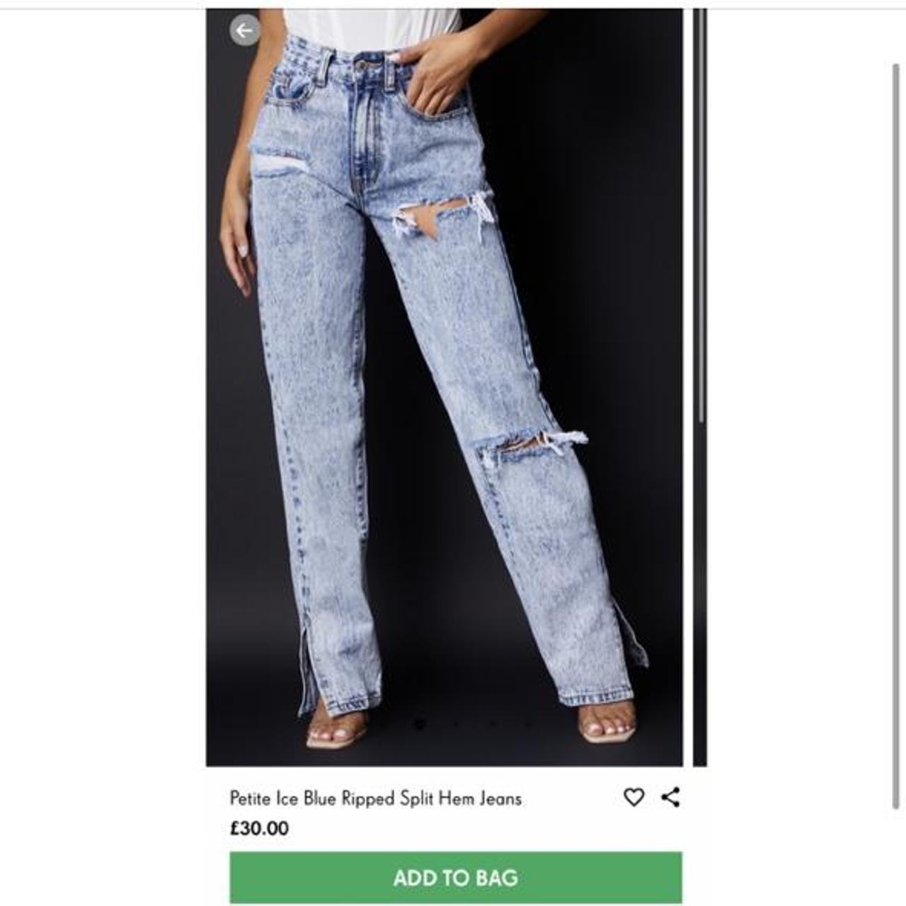 Pretty little thing petite high waisted ice blue... Depop