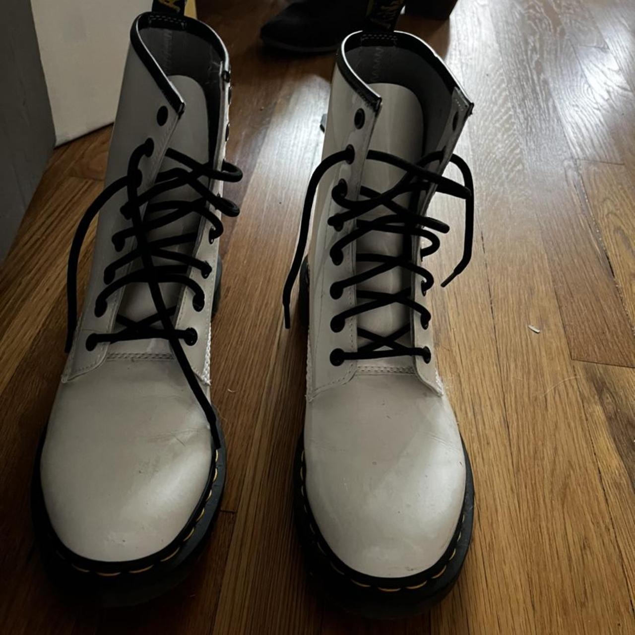 White Patent leather doc martens. Women’s size 10.... Depop