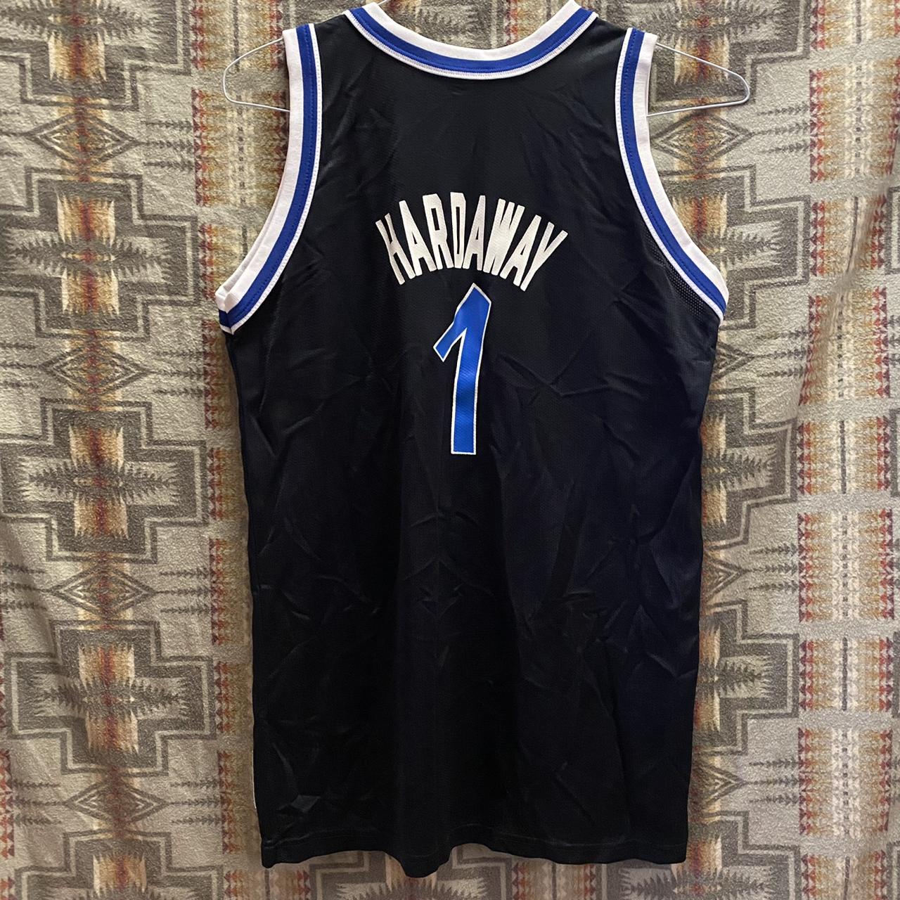 Champion Orlando Hardaway basketball jersey Black - Depop