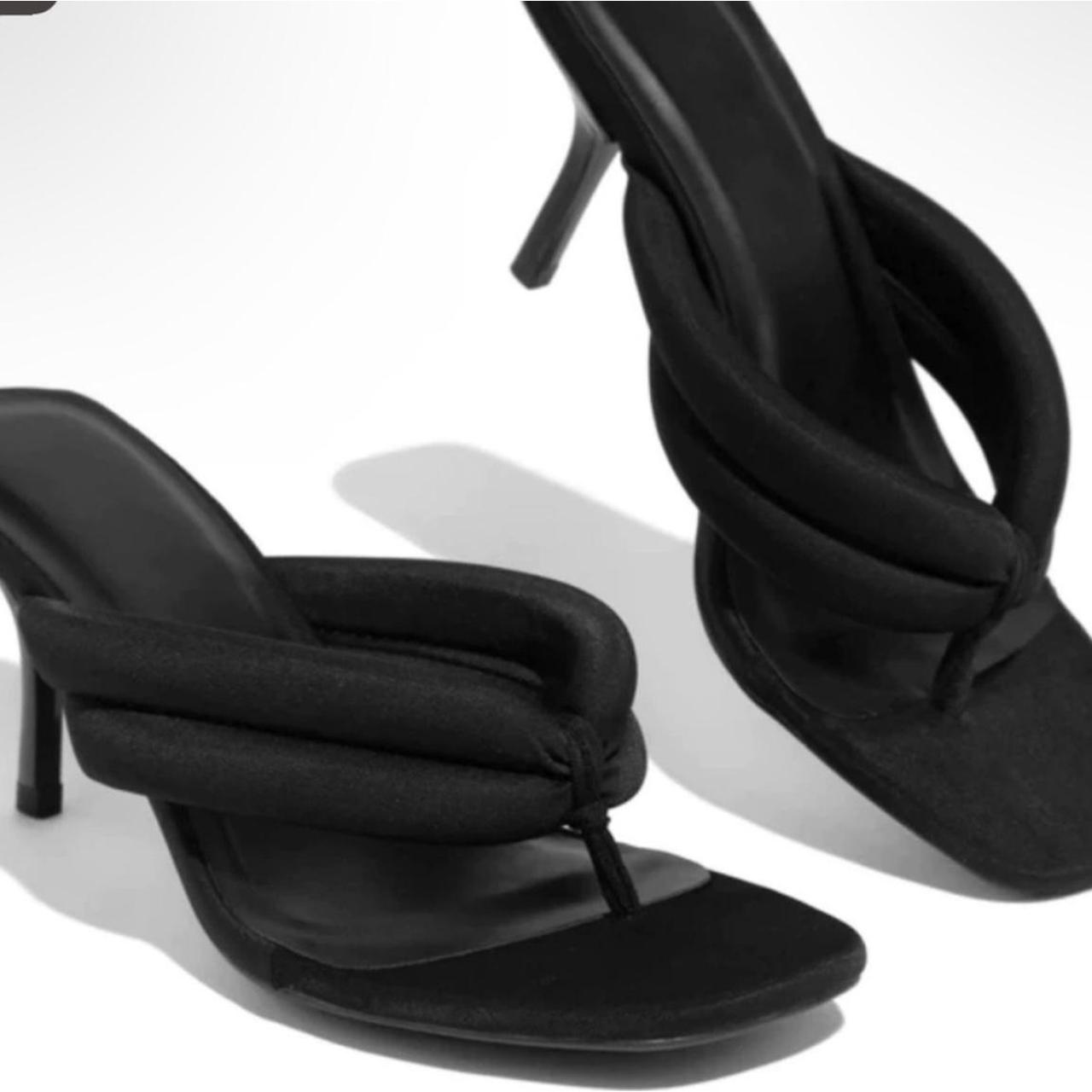 womens black mule sandals