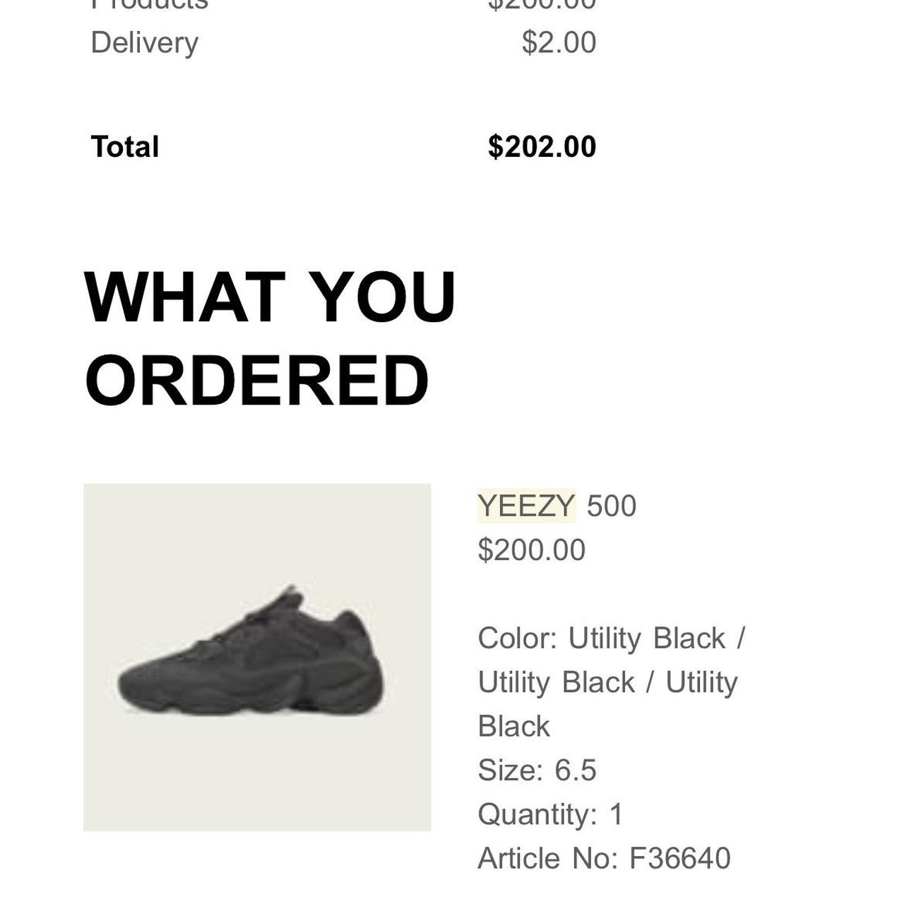 Yeezy store 500 receipt