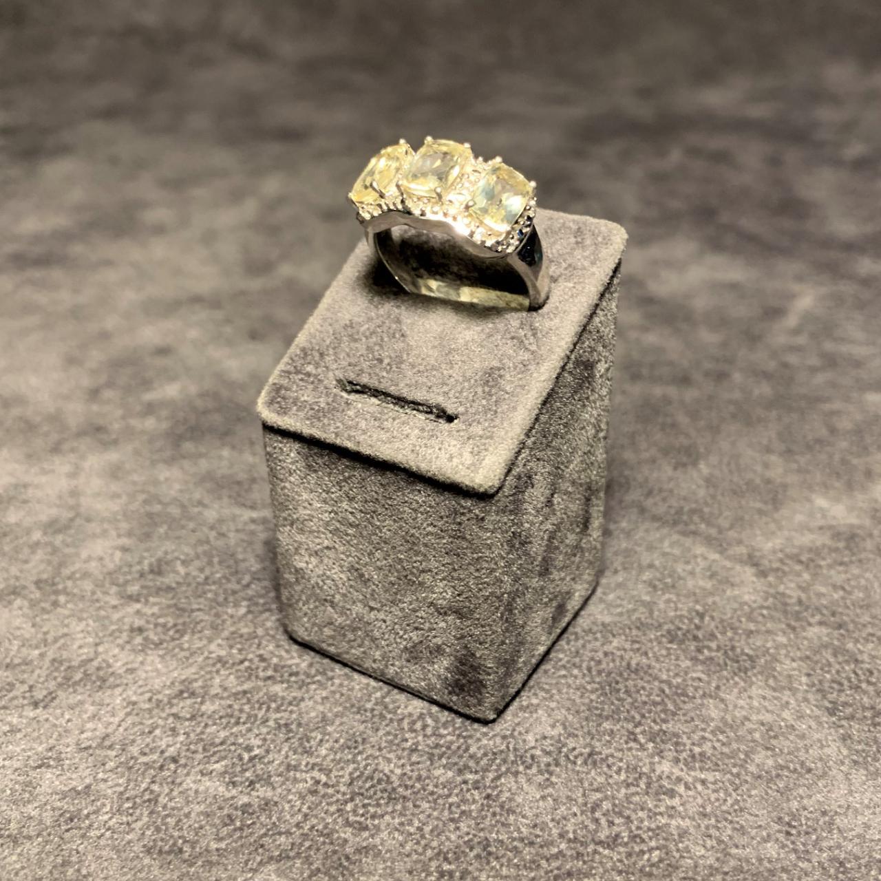 Silver and Cubic Zirconia Statement Ring Sterling... Depop