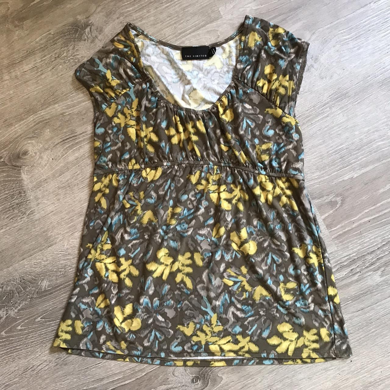 THE LIMITED Women's Yellow and Silver Crop-top (2)