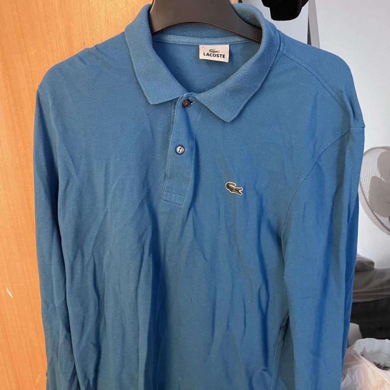 Lacoste long sleeve polo shirt medium (size 4... Depop