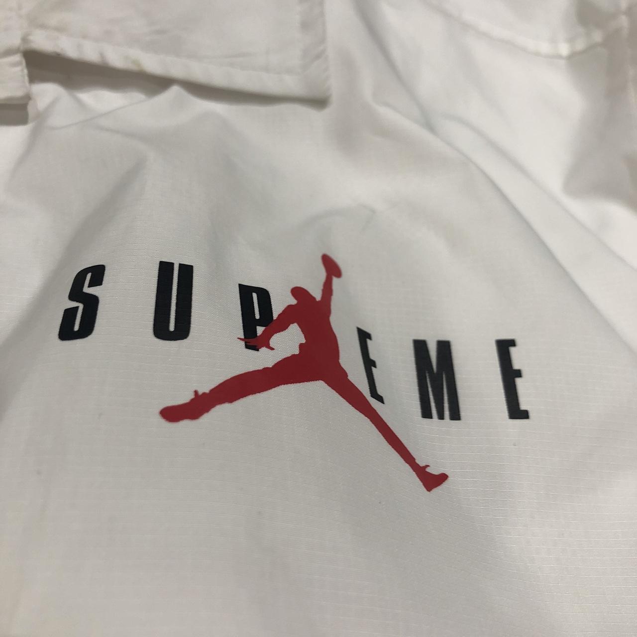 Supreme x Jordan coach jacket RARE heat my gs Size... - Depop