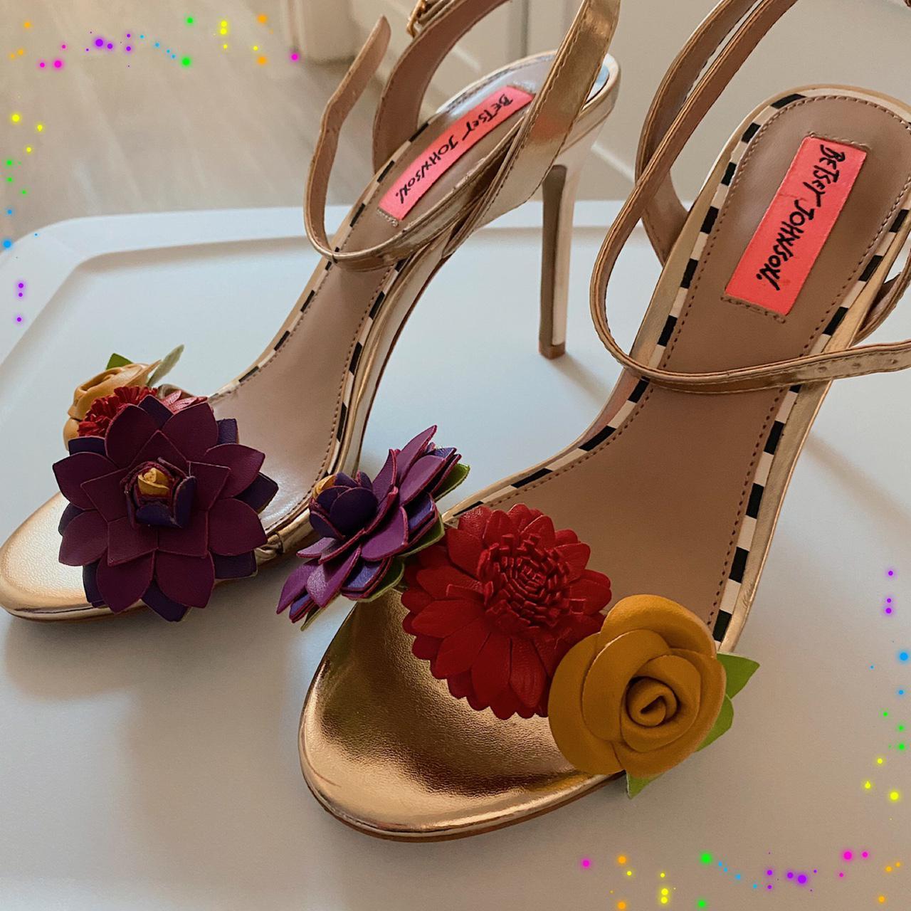 Betsey Johnson Womens Gold And Pink Courts Depop