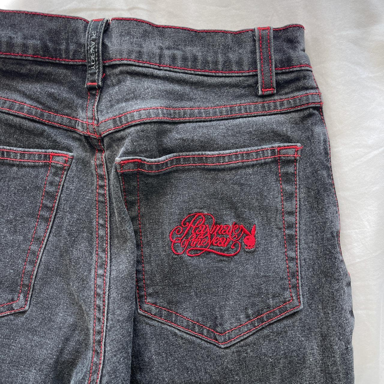 Playboy Jeans Playmate of the Year in red stitching... - Depop