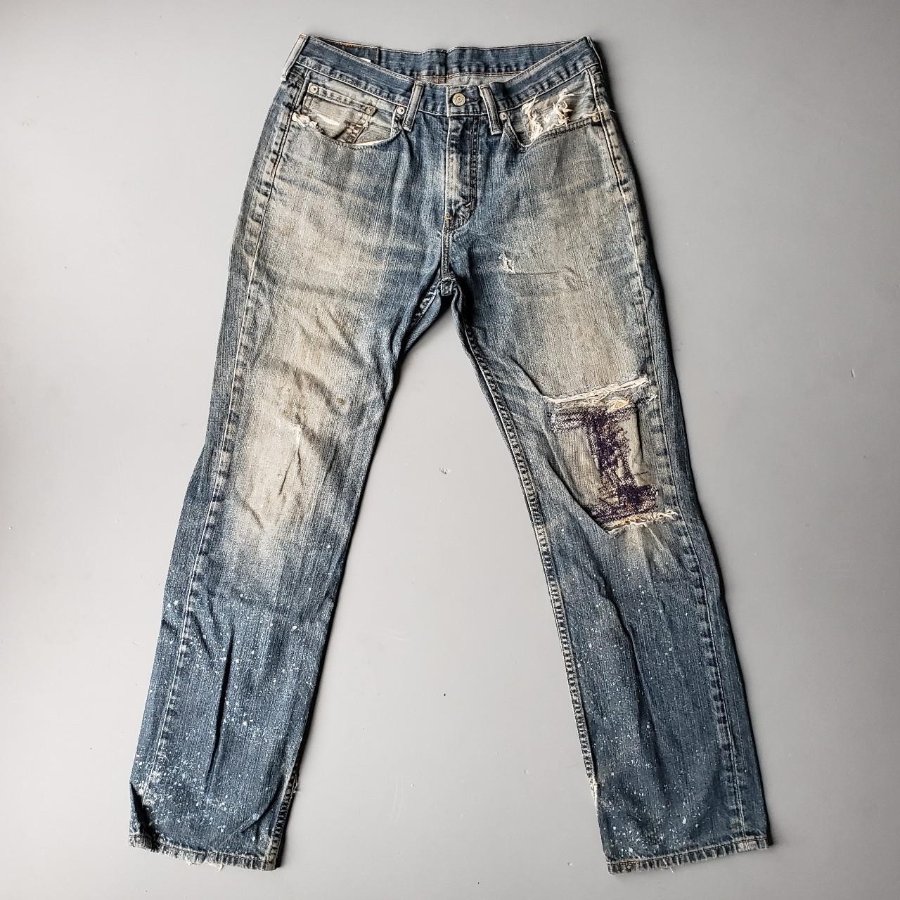 👖Thrashed and reworked Mens Levi's 514s Jeans🔥 Size... - Depop