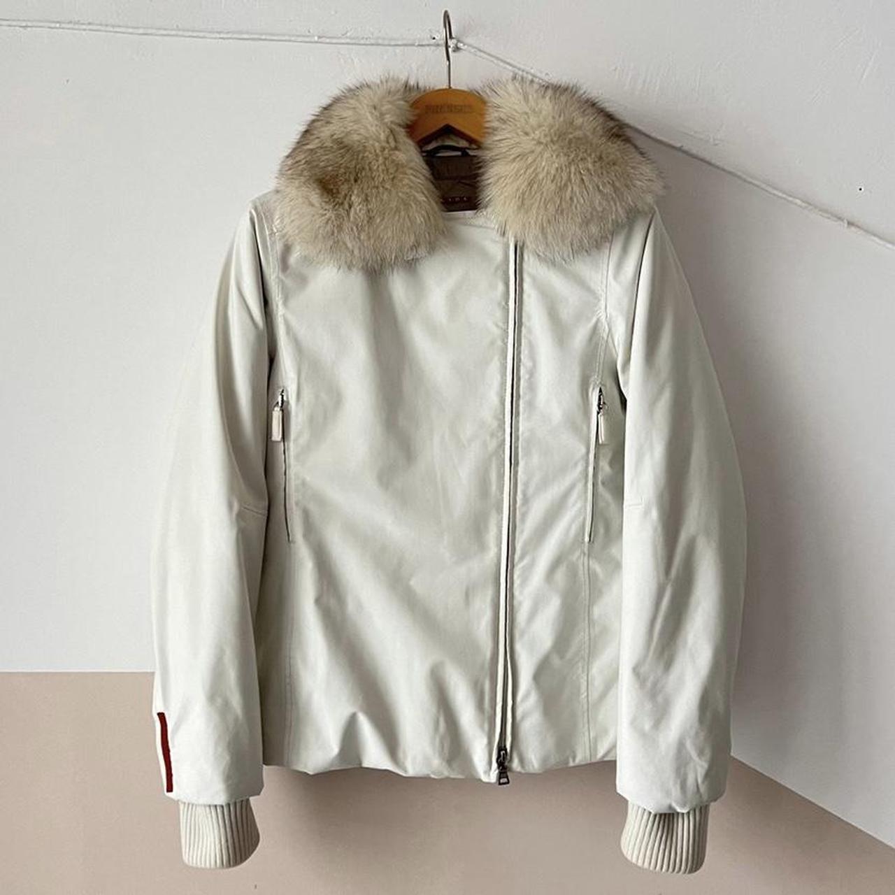 Prada Sport white goretex fur puffer jacket from... - Depop