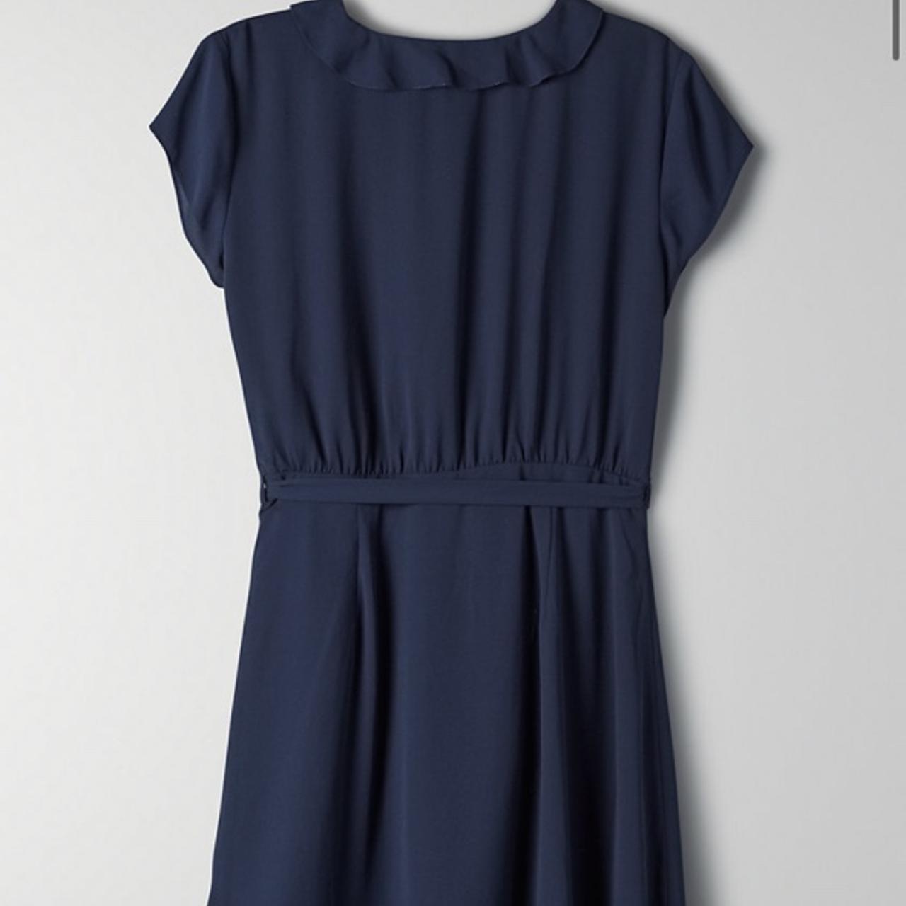 Aritzia Sunday Best wrap dress in PURE INDIGO size 4 Depop