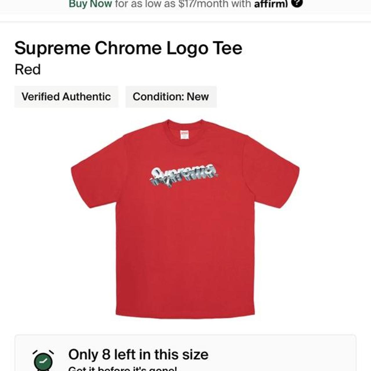 Supreme chrome tee. Size large, fits like a large.... - Depop