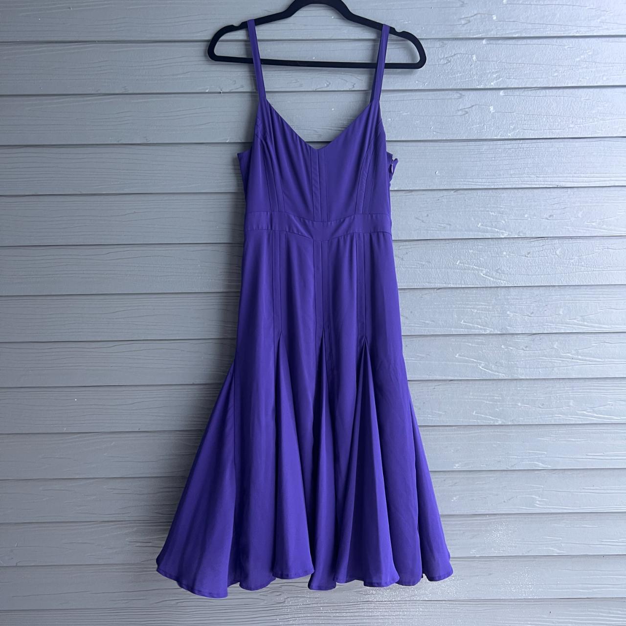 Prabal Gurung purple seamed midi dress. Violet crepe Depop