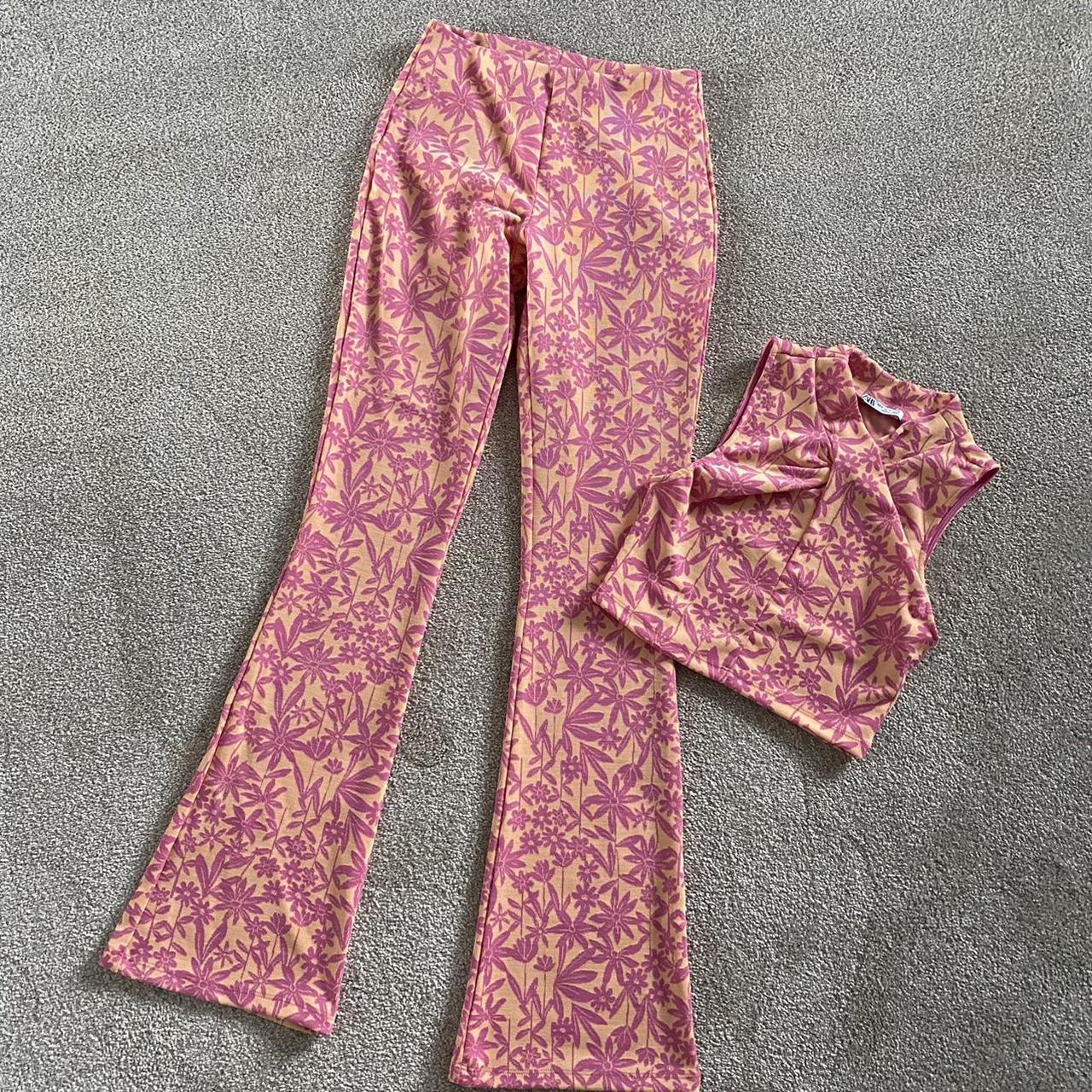 Zara Pink & Orange Tropical CoOrd Both Size... Depop