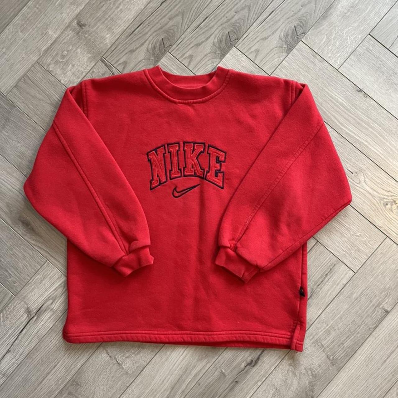 🍐RARE Nike spell out Sweater in red with amazing... - Depop