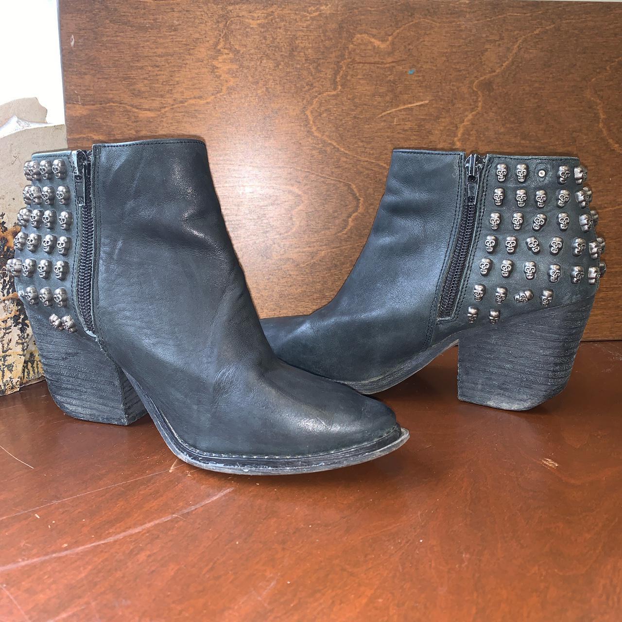 Jeffrey Campbell DOA Skull boots. Leather upper with... - Depop