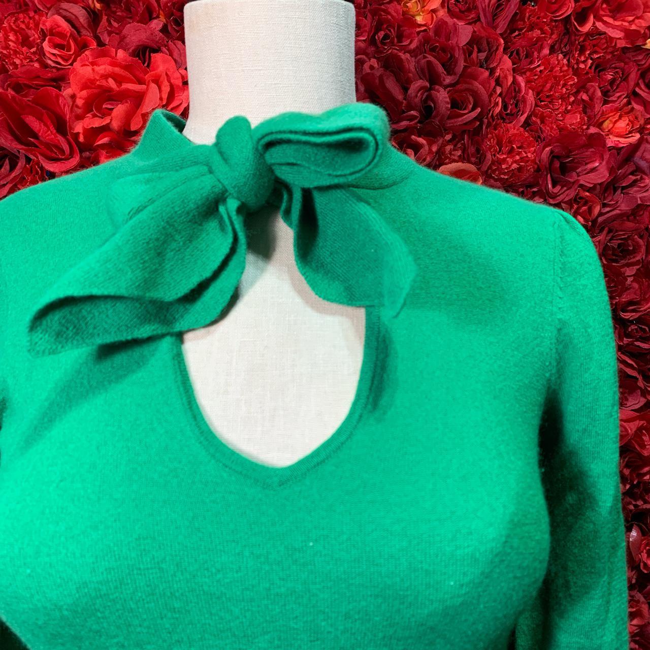 Green BcbgmaxAzria Juliette Sleeve knit Sweater Depop