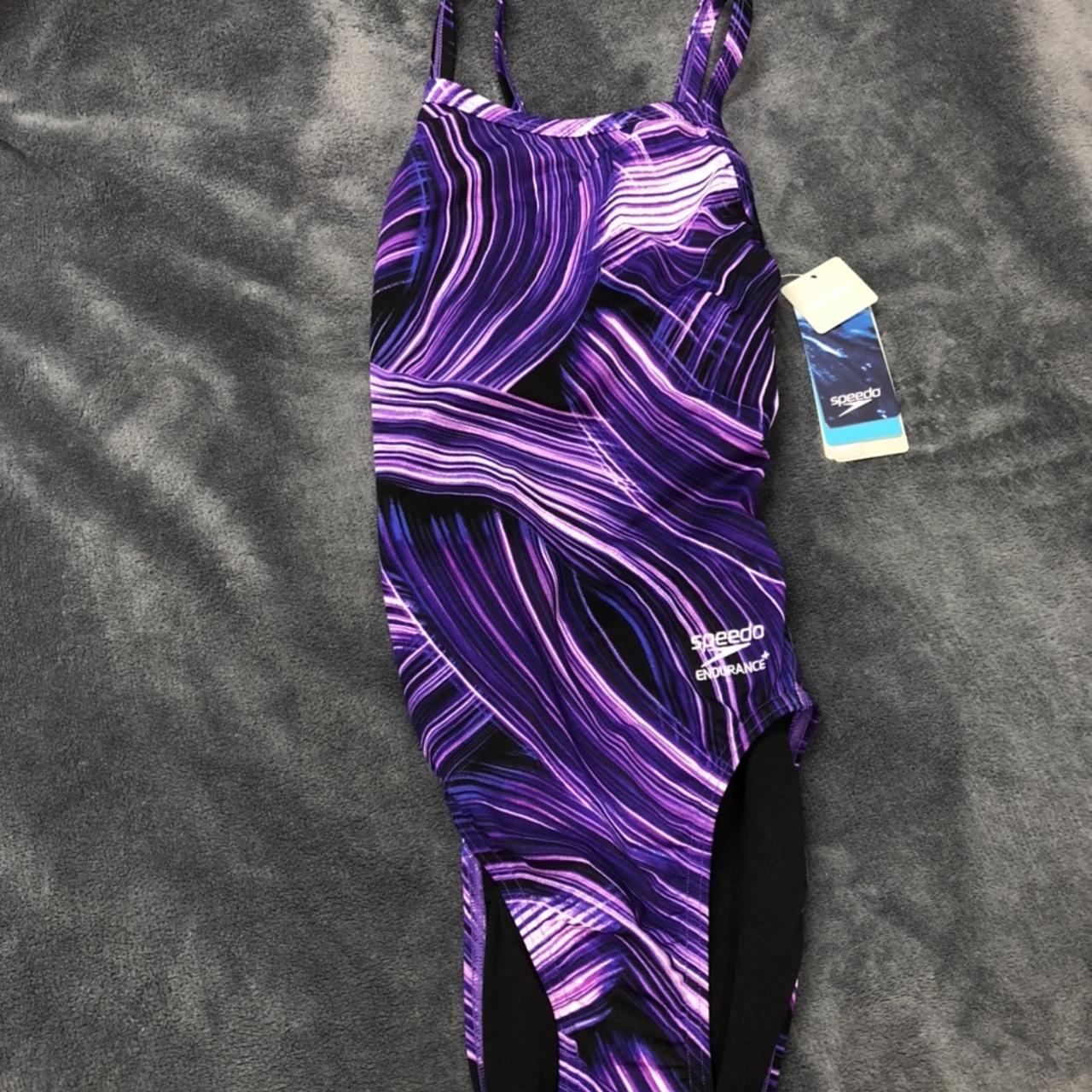 BRAND NEW purple speedo endurance swim suit! Size... - Depop