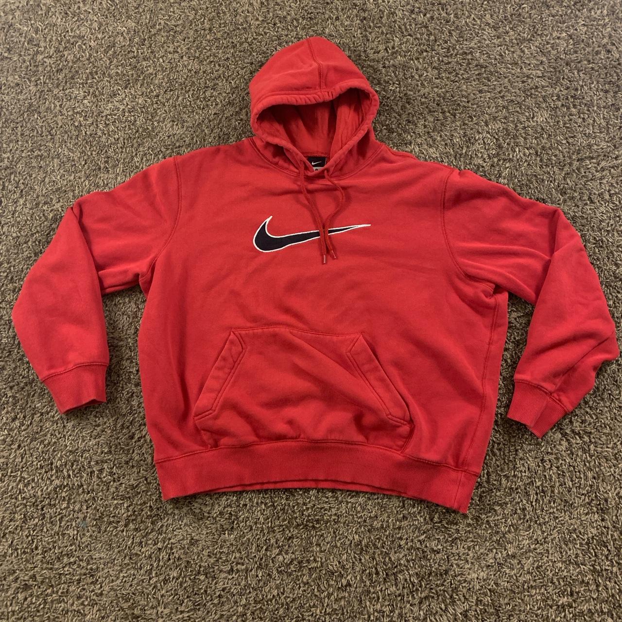 nike big check hoodie