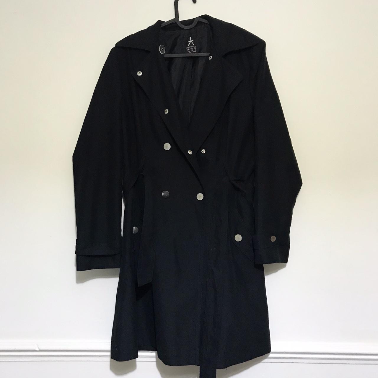 Primark trench coat in navy blue with waist tie... - Depop