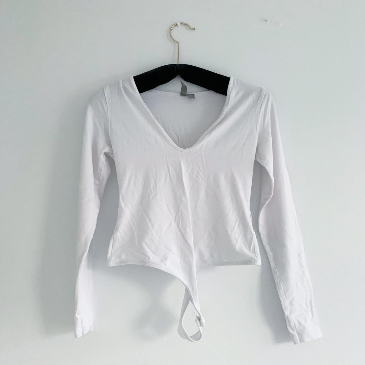 White long sleeve bodysuit from ASOS. US size 6... - Depop