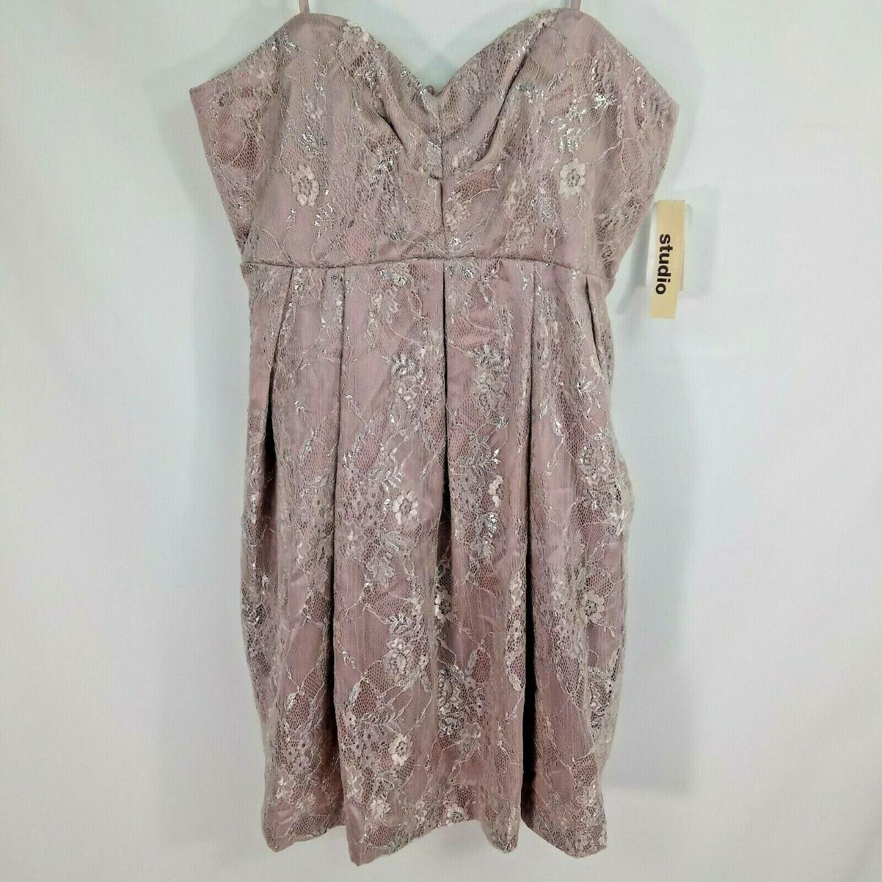 NWT Jill Stuart Studio Dress 14 Taupe Silver Lace... - Depop