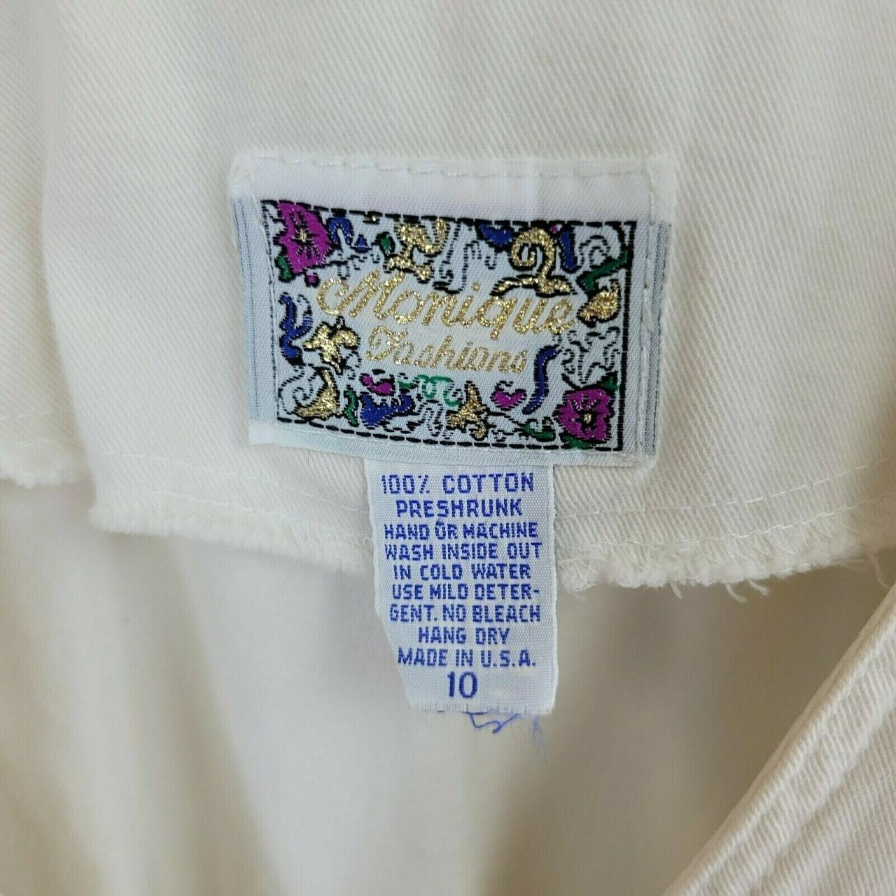 Vtg 1980's Monique Fashions Sz 10 White Top... - Depop