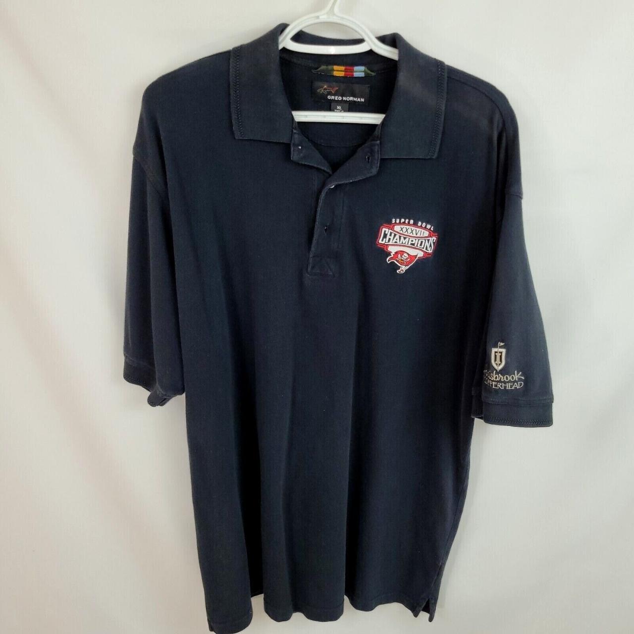 Greg Norman XL Black Polo Cotton Super Bowl XXXVII... - Depop