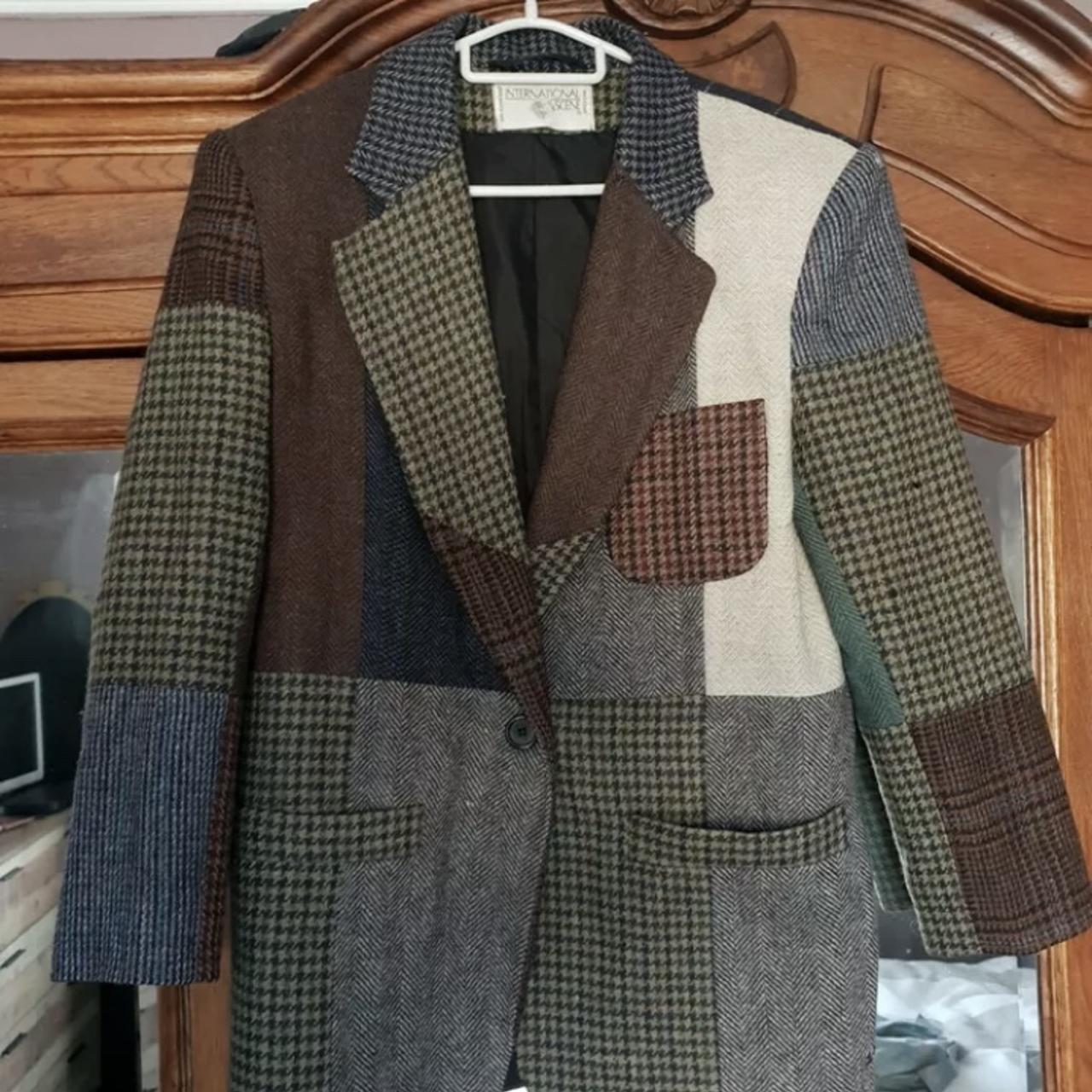 patchwork blazer mens