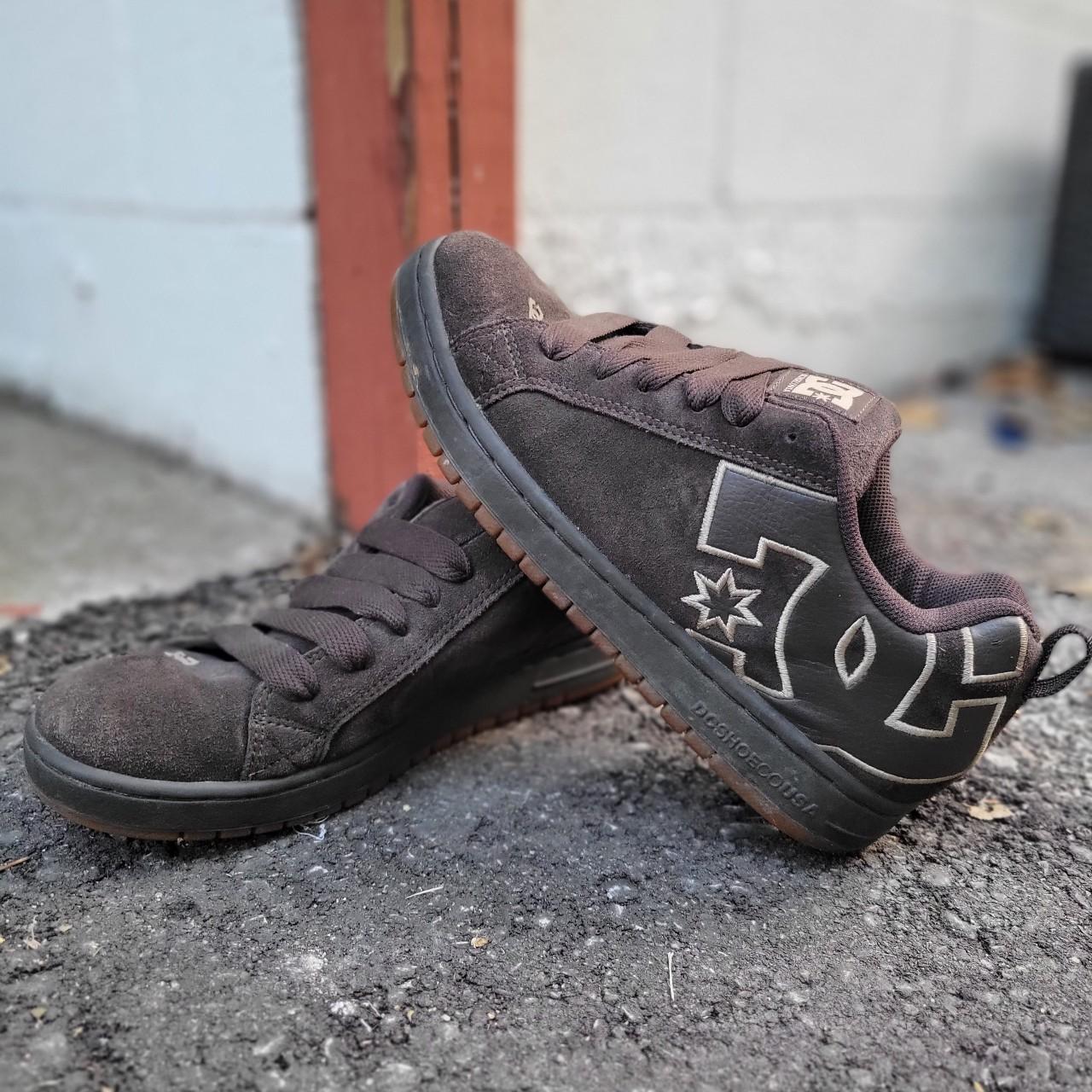 DC skater y2k shoes. Sick chocolate brown DC Shoes.... Depop