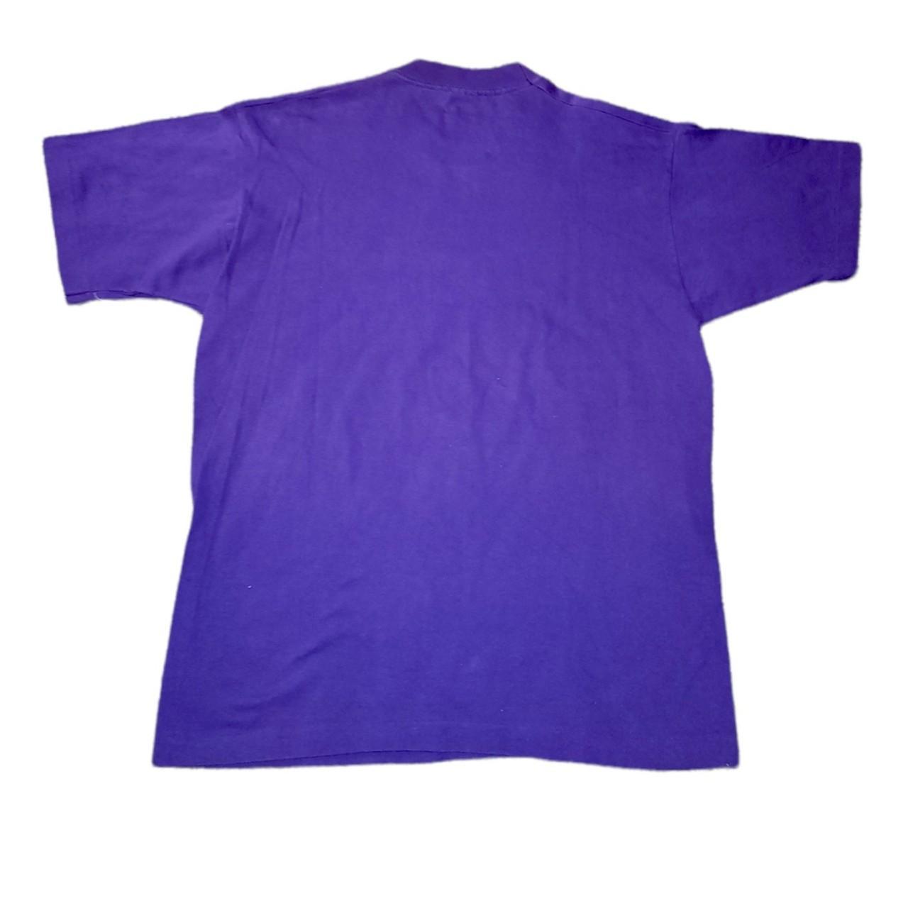 Fruit of the Loom Men's Purple and White T-shirt | Depop