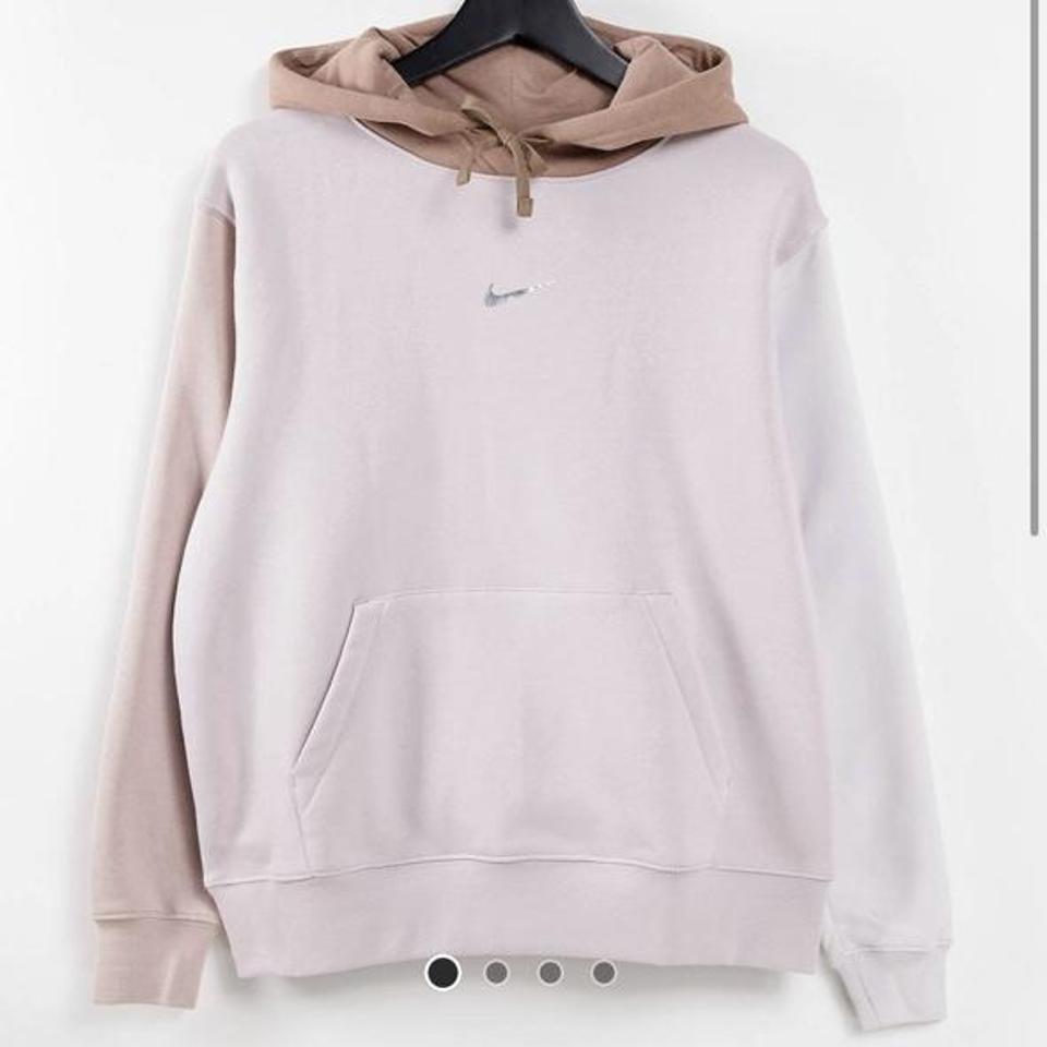 Nike metallic swoosh colour block sweatshirt in outlet neutrals