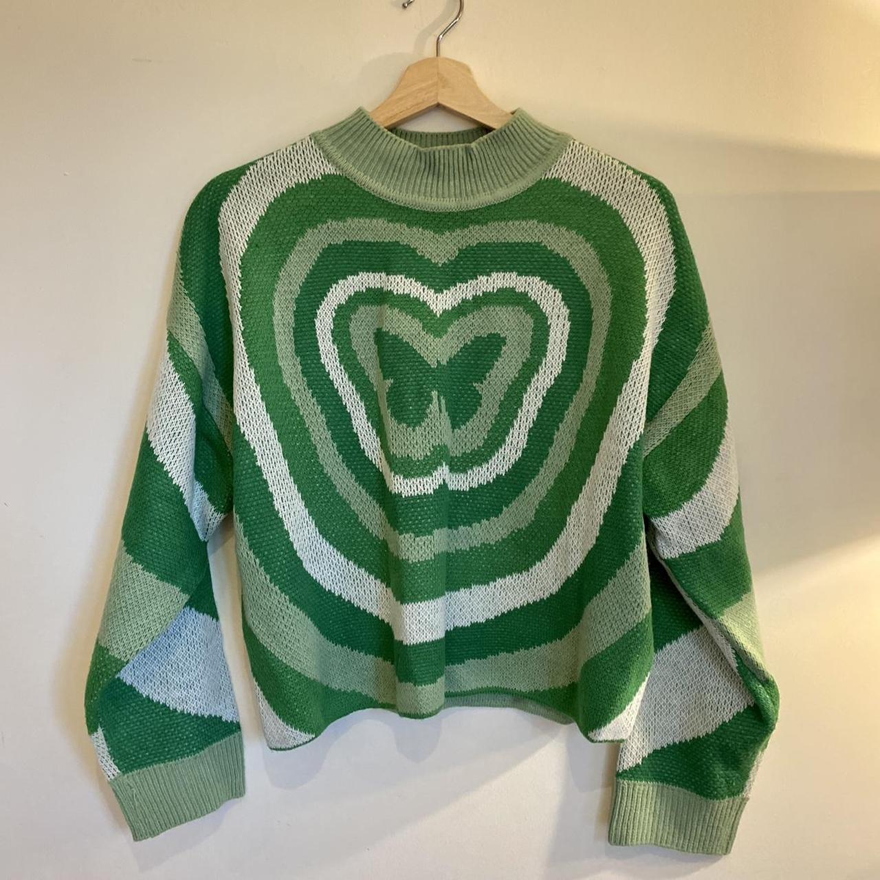 H&M green butterfly jumper. Size M, fits a UK size... Depop